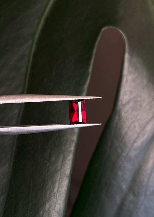 Red Pyrope Garnet Bar Cut Gemstone