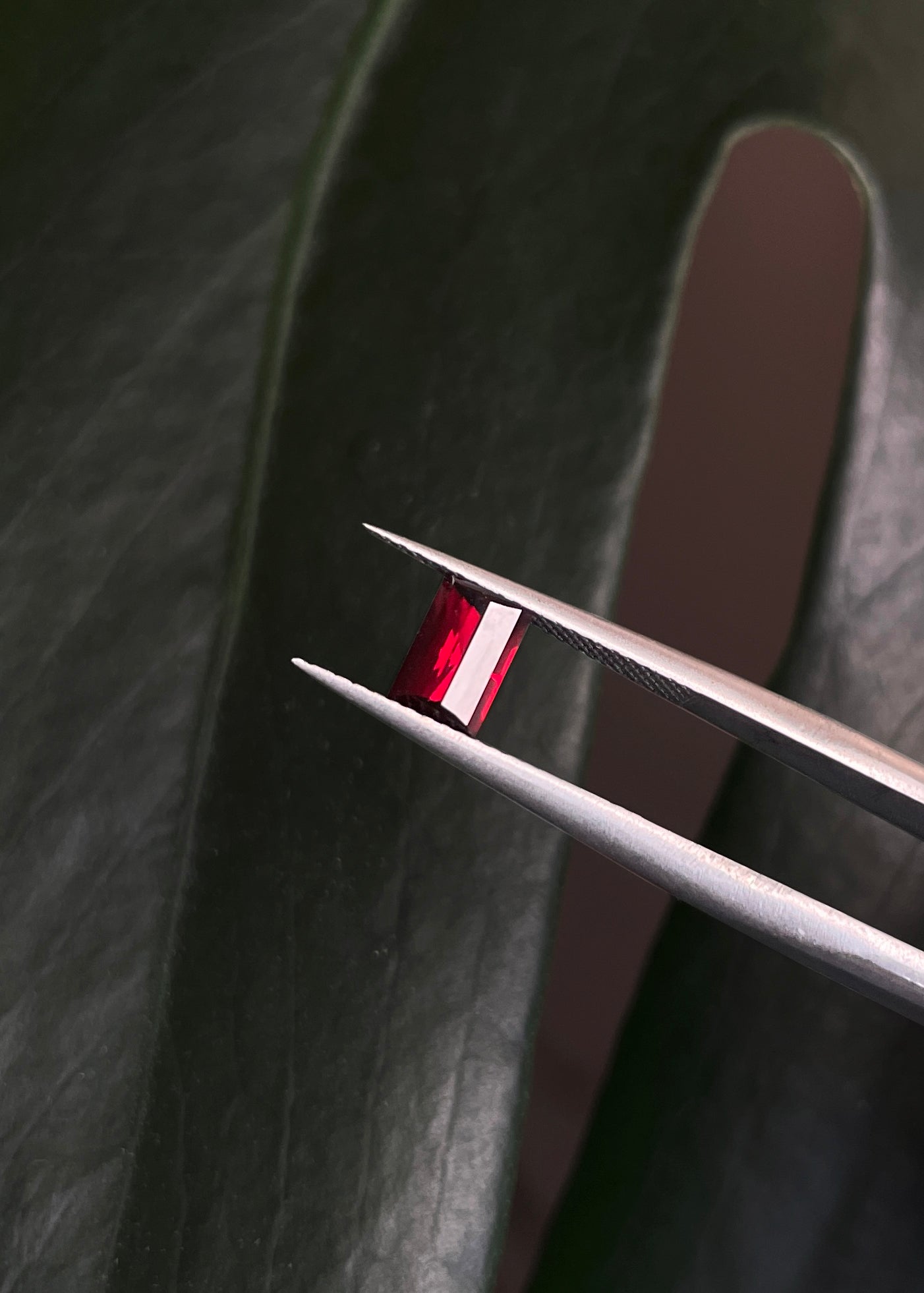 Red Pyrope Garnet Bar Cut Gemstone