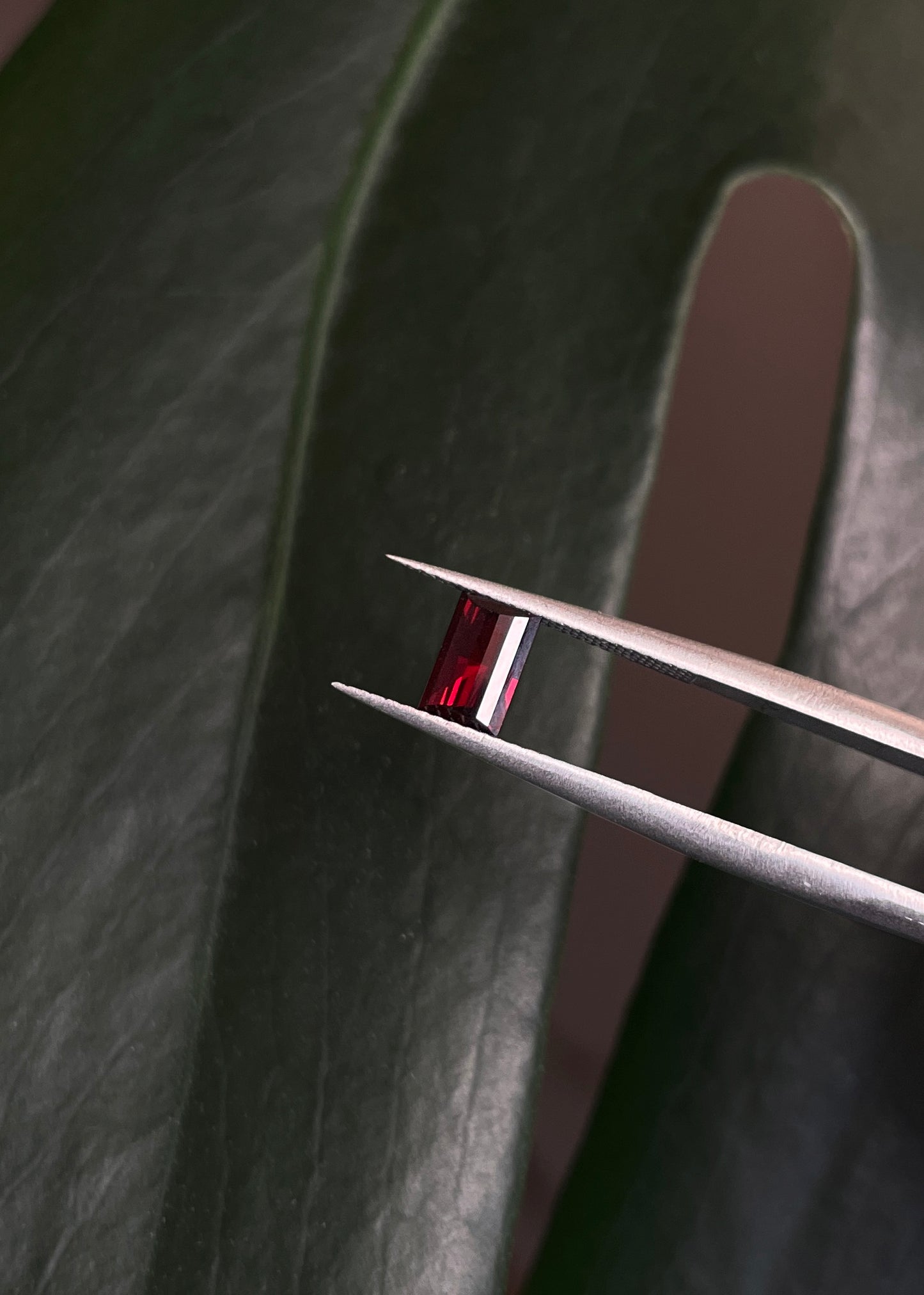 Red Pyrope Garnet Bar Cut Gemstone
