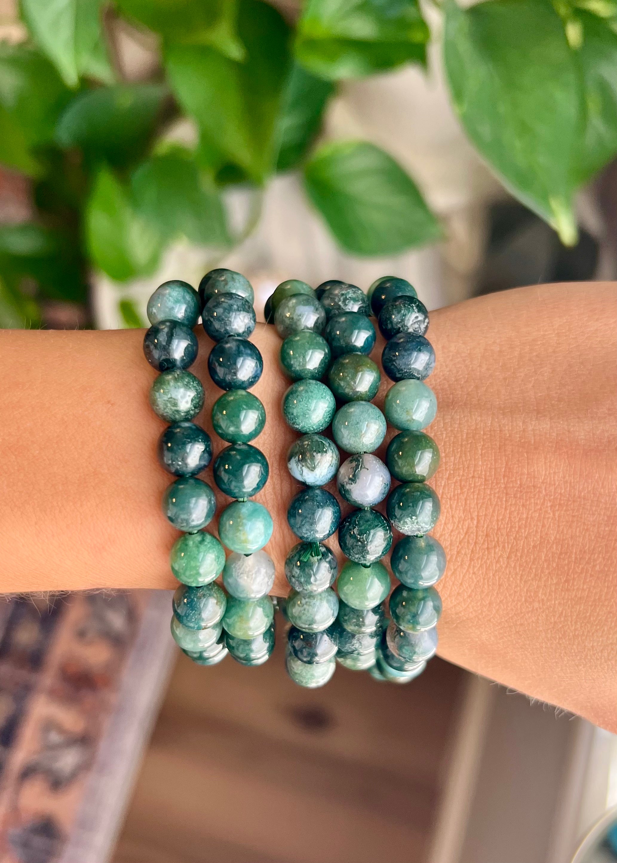 Moss Agate Bracelets | Nature's Harmony