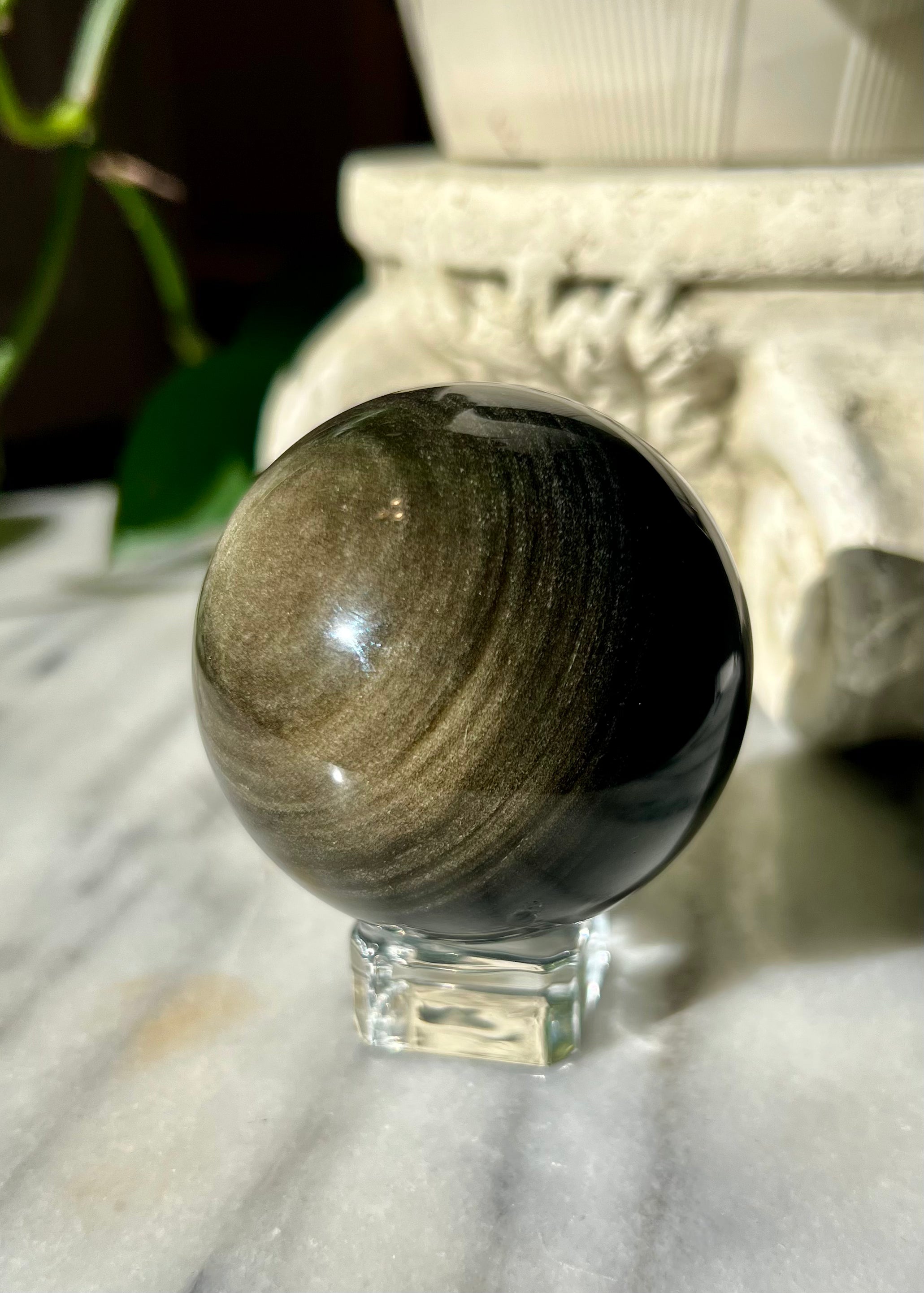 Gold Sheen Obsidian Sphere