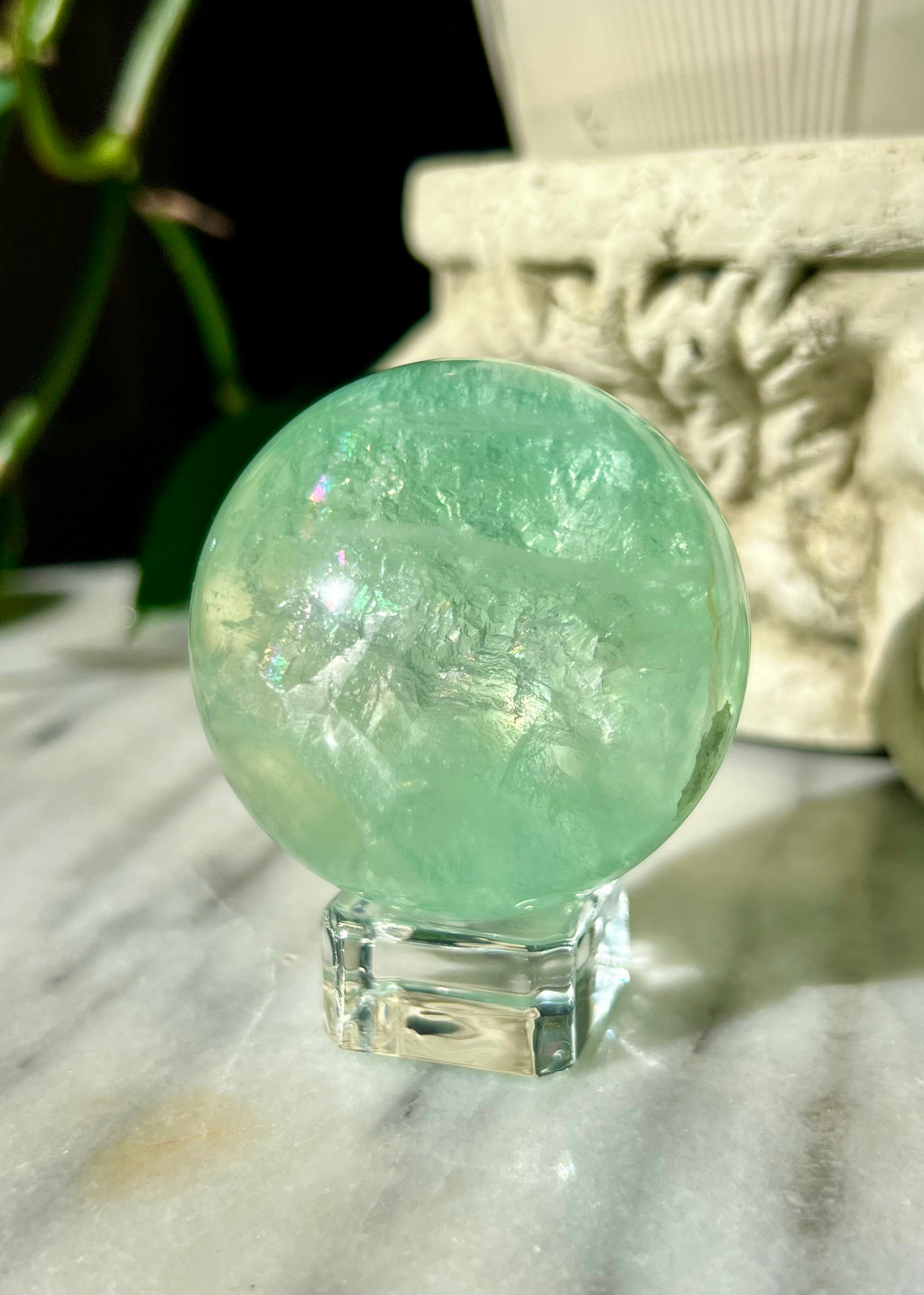 Fluorite Sphere | Ice Green