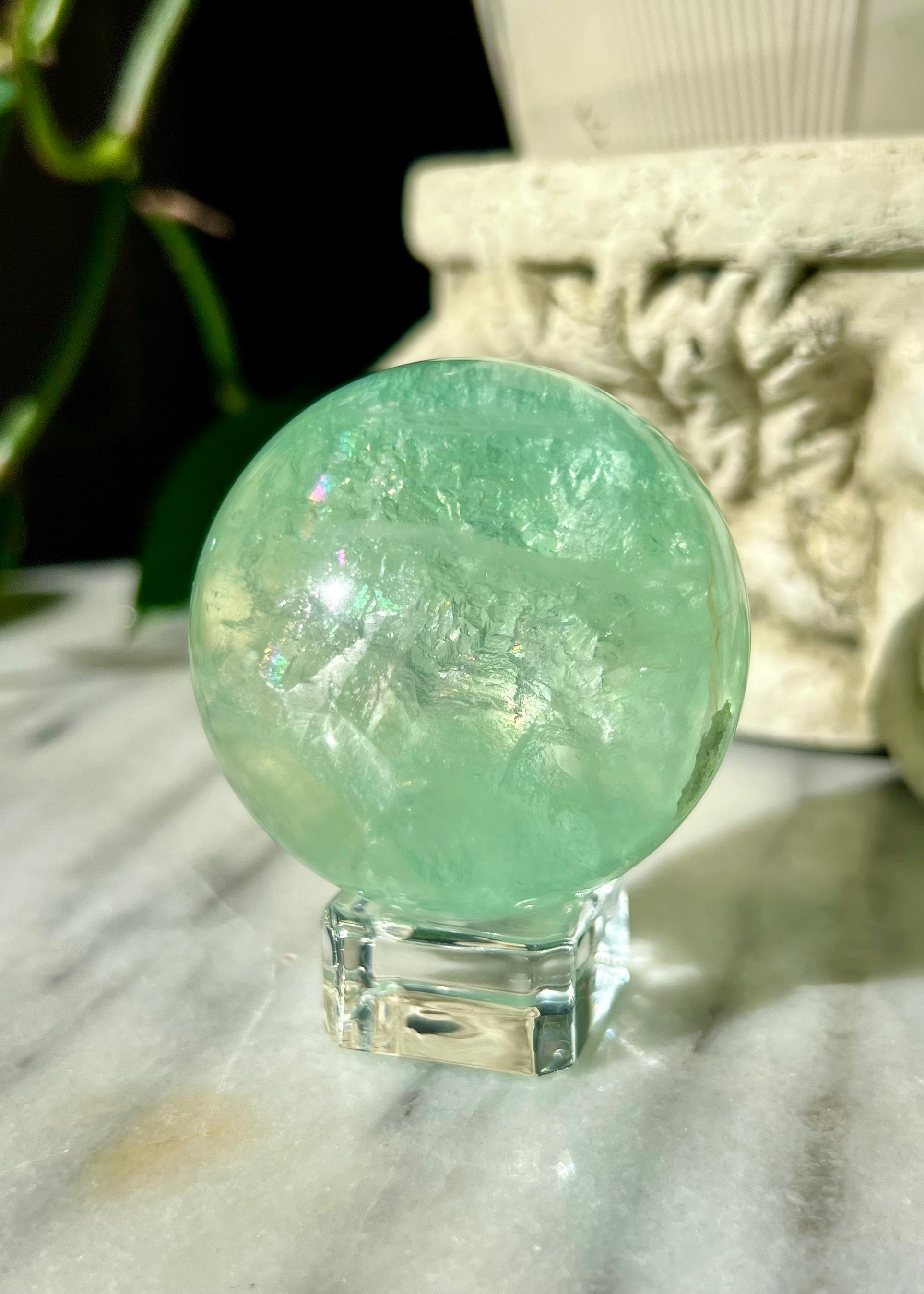 Fluorite Sphere | Ice Green