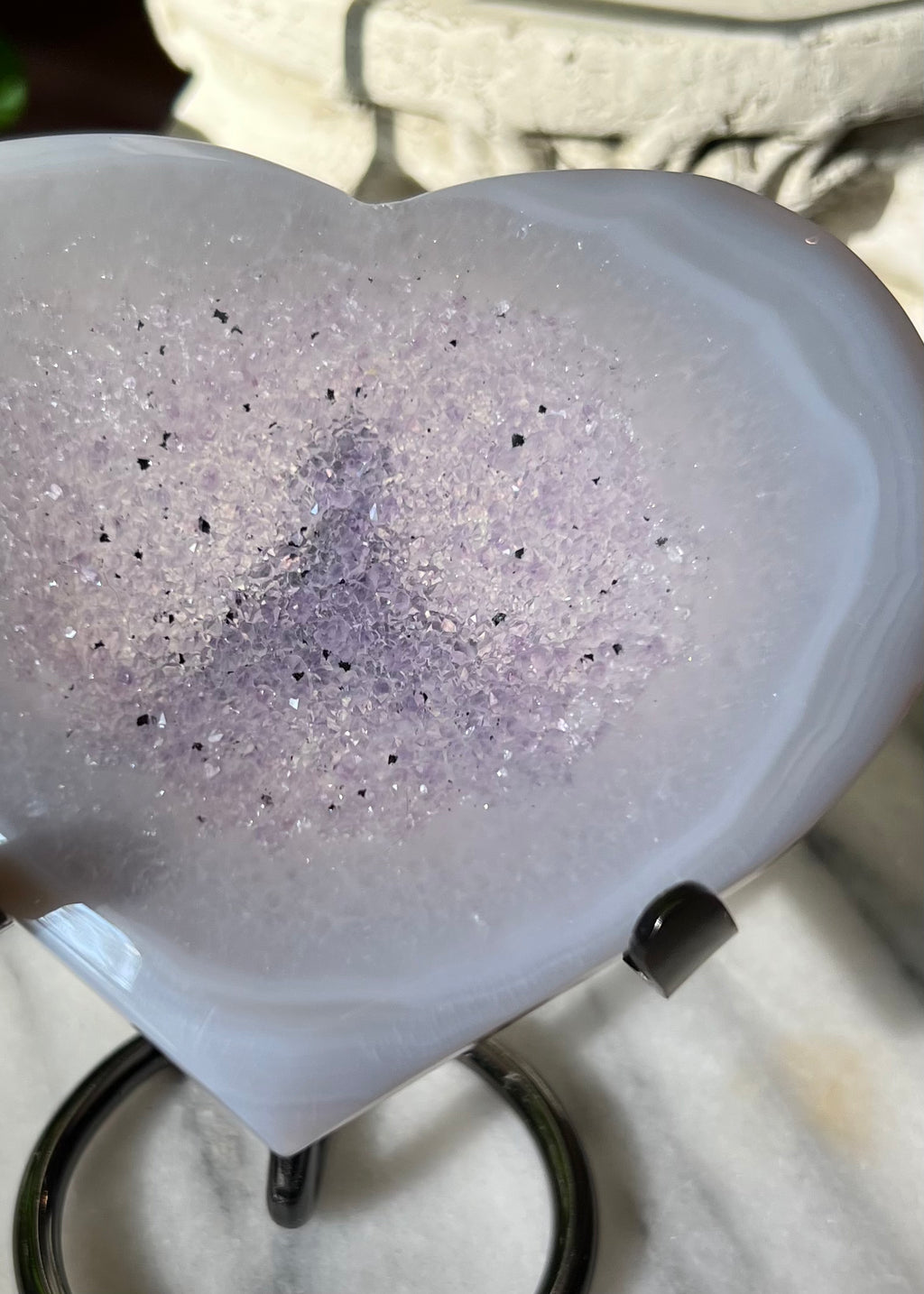 Agate Heart | Lilac Druzy