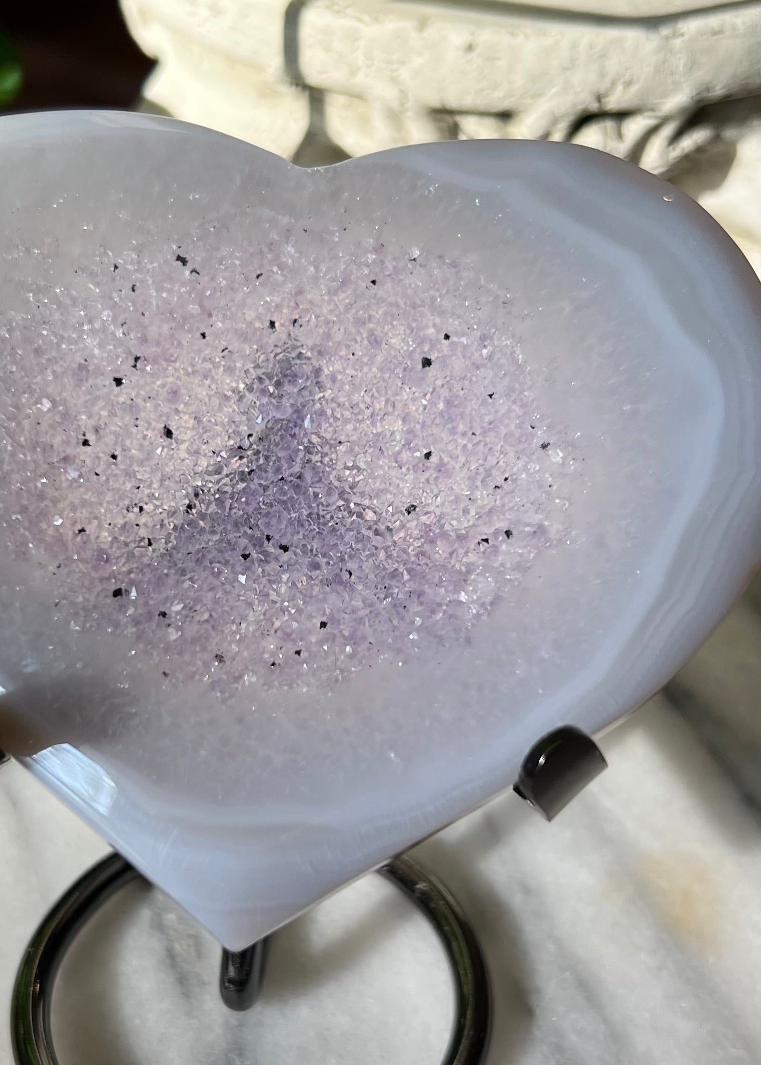 Agate Heart | Lilac Druzy