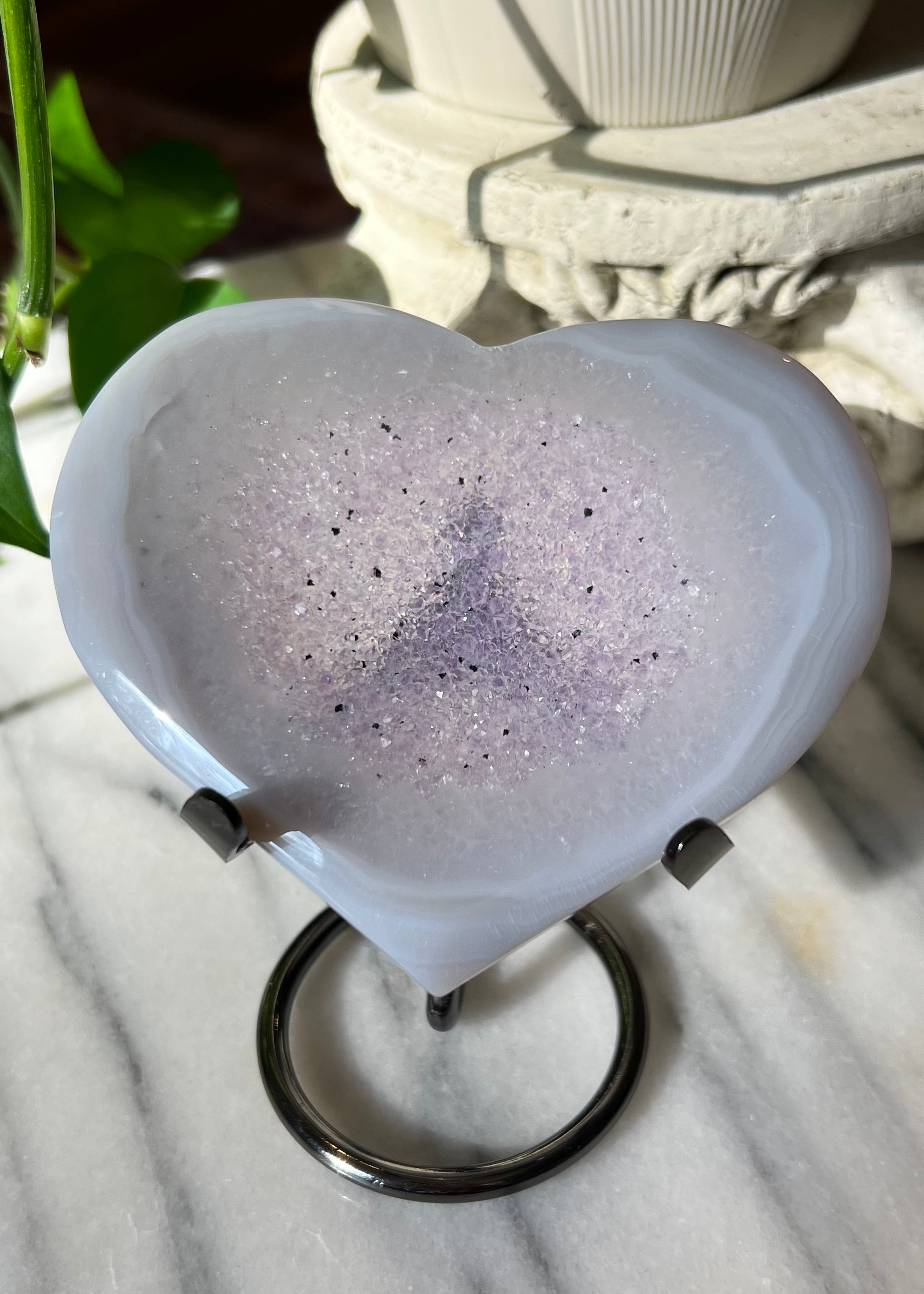 Agate Heart | Lilac Druzy