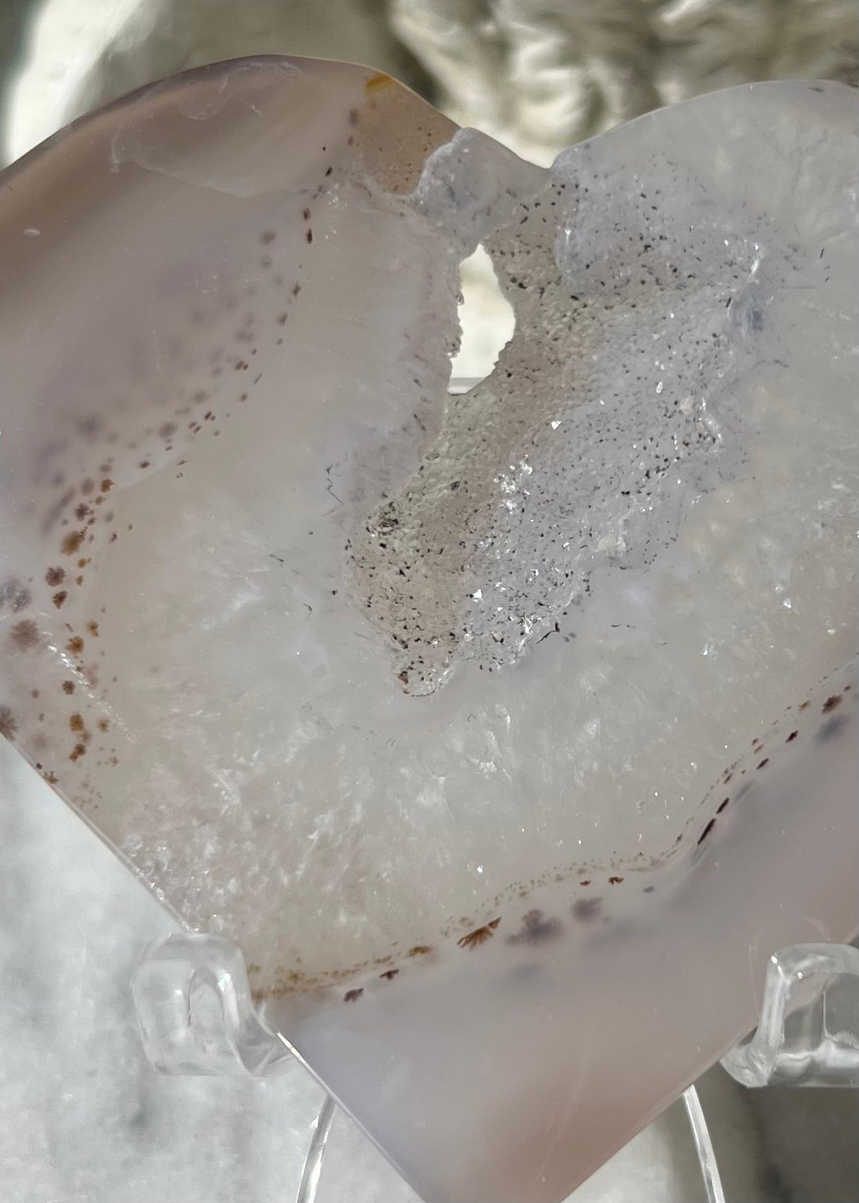 Dendritic Agate Heart | Druzy Quartz