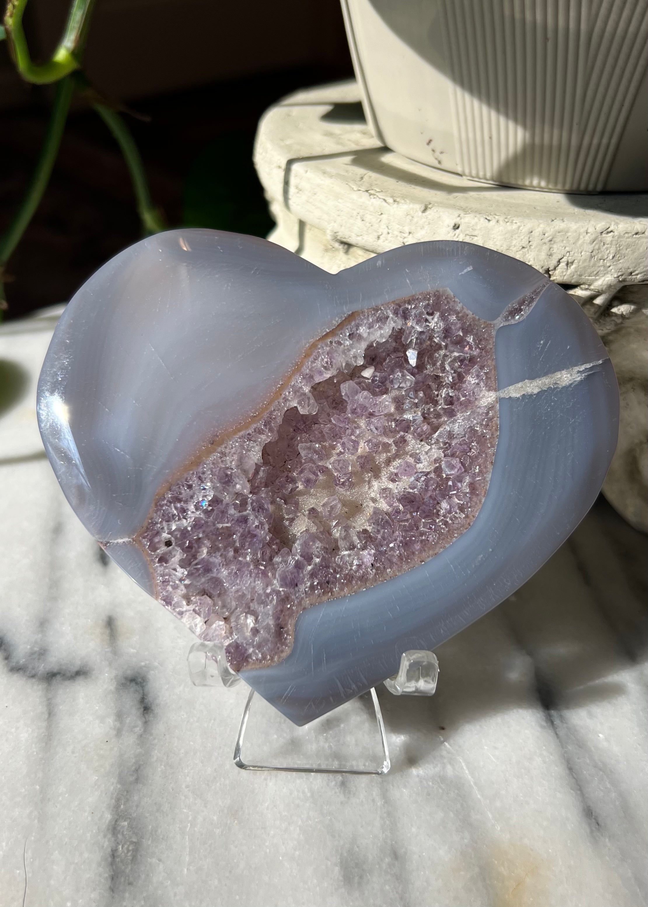 Agate Heart | Sugar Amethyst Druze
