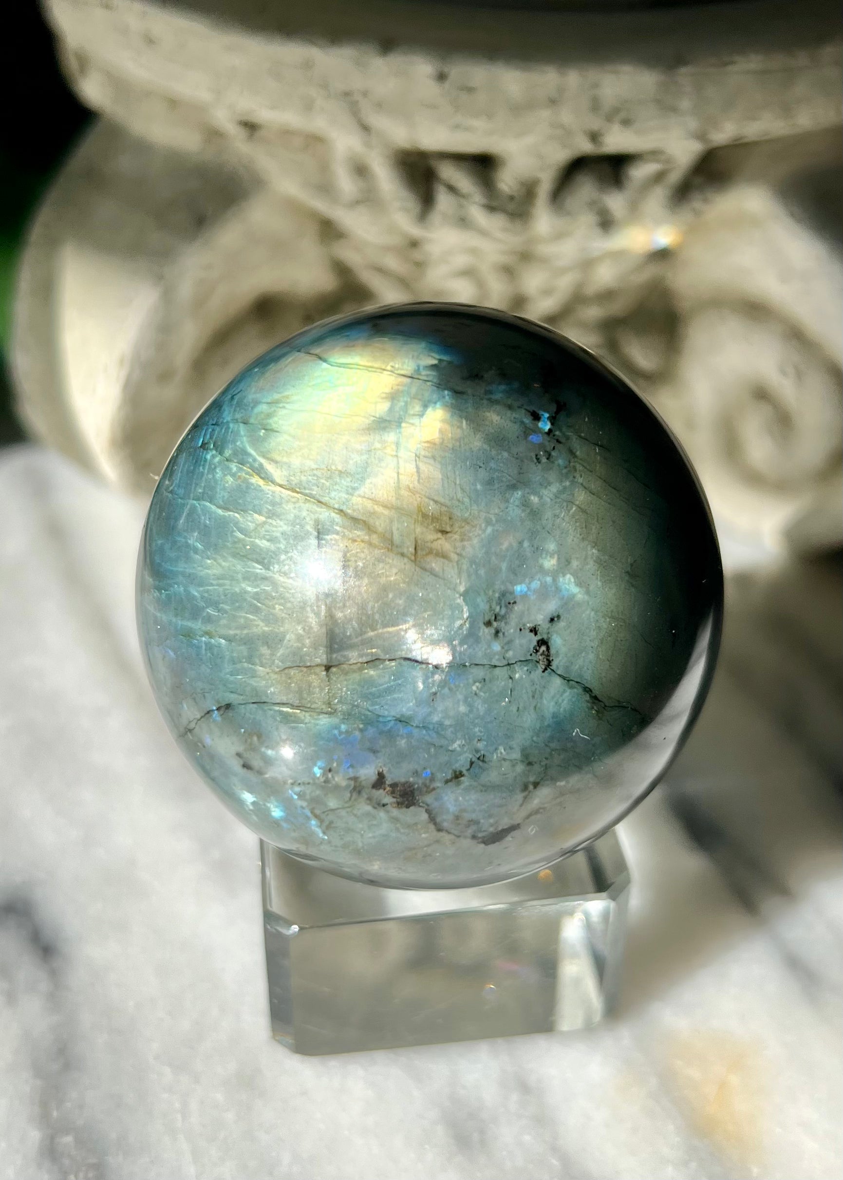 Labradorite Sphere | Golden Flash
