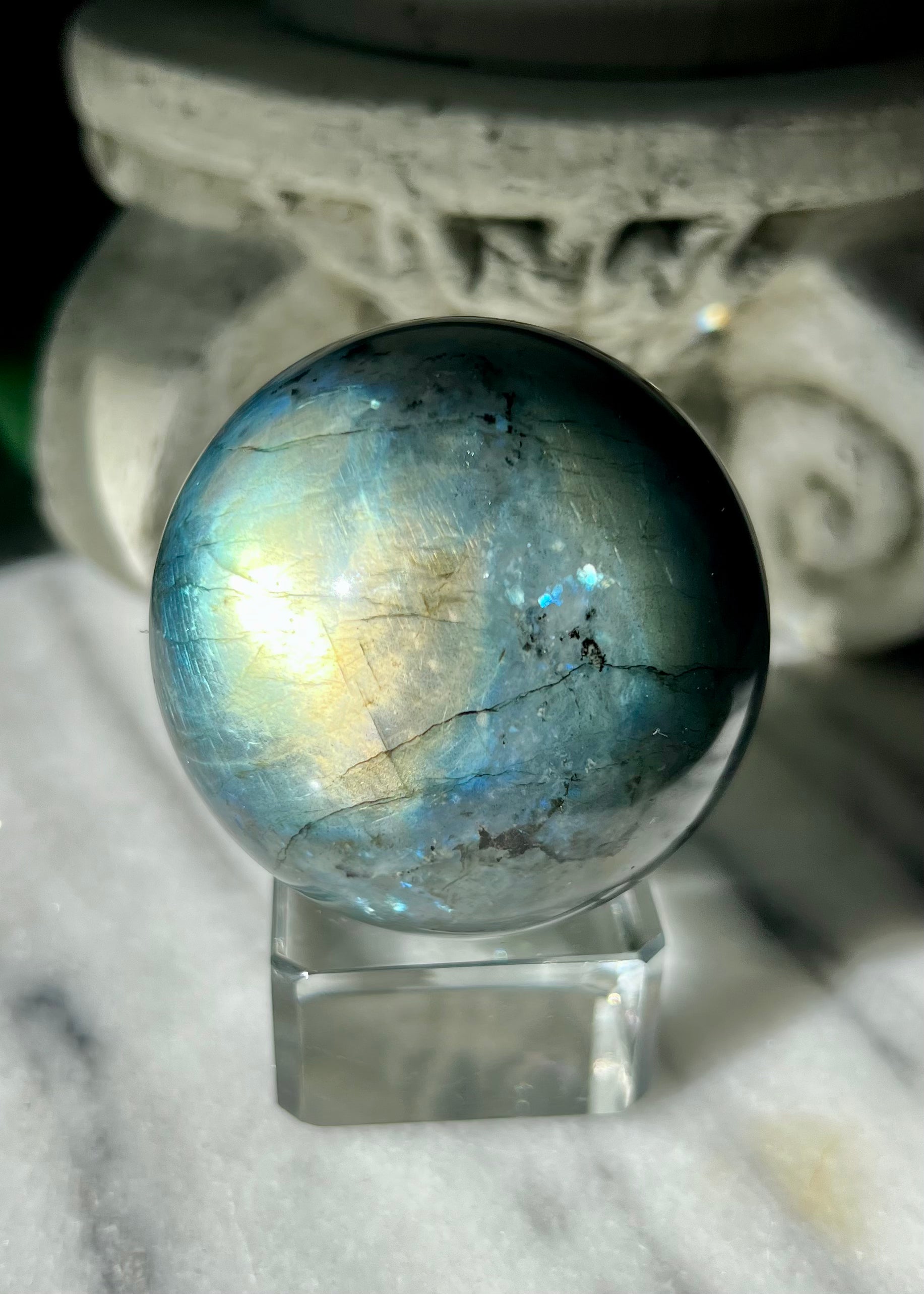 Labradorite Sphere | Golden Flash