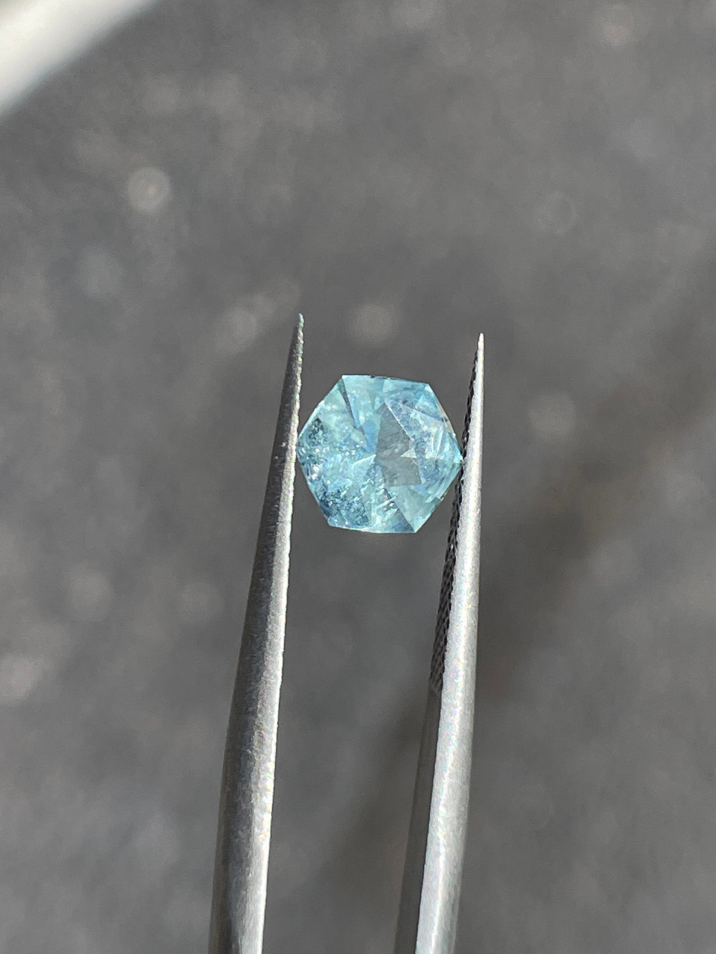0.93 Carat Aquamarine, Loose Gemstone, Bright Blue, Cushion Hexagon, Mined in Zambia