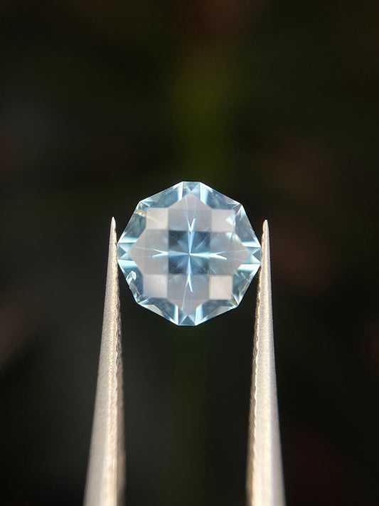 1.21 Carat Aquamarine, 7.60mm Round, Loose Gemstone, Bright Blue, Mined in Zambia