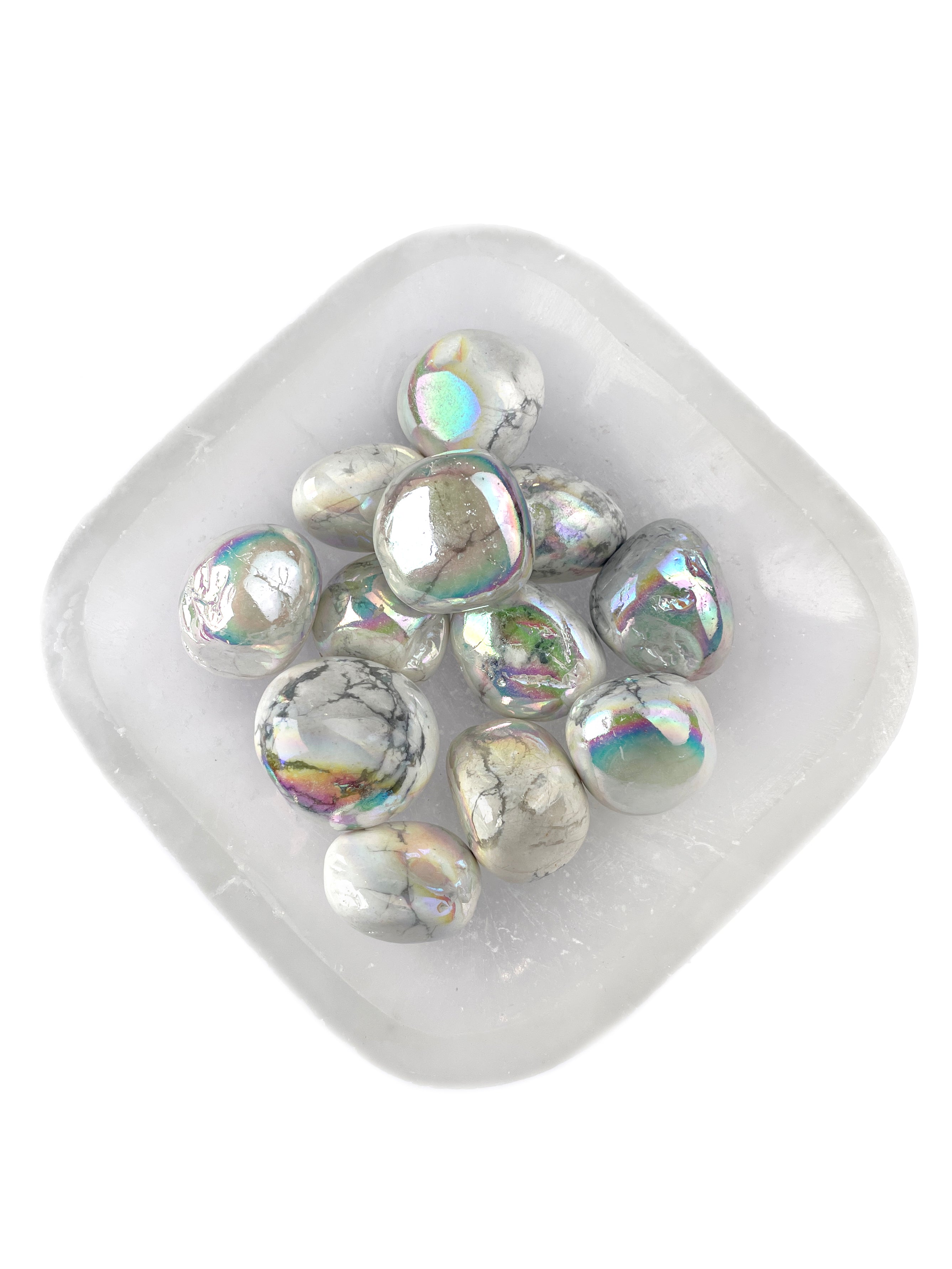 Aura Howlite Tumbled Crystals | Angelic Glow
