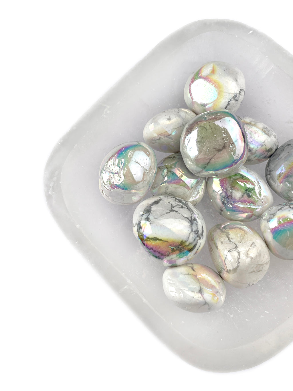 Aura Howlite Tumbled Crystals | Angelic Glow
