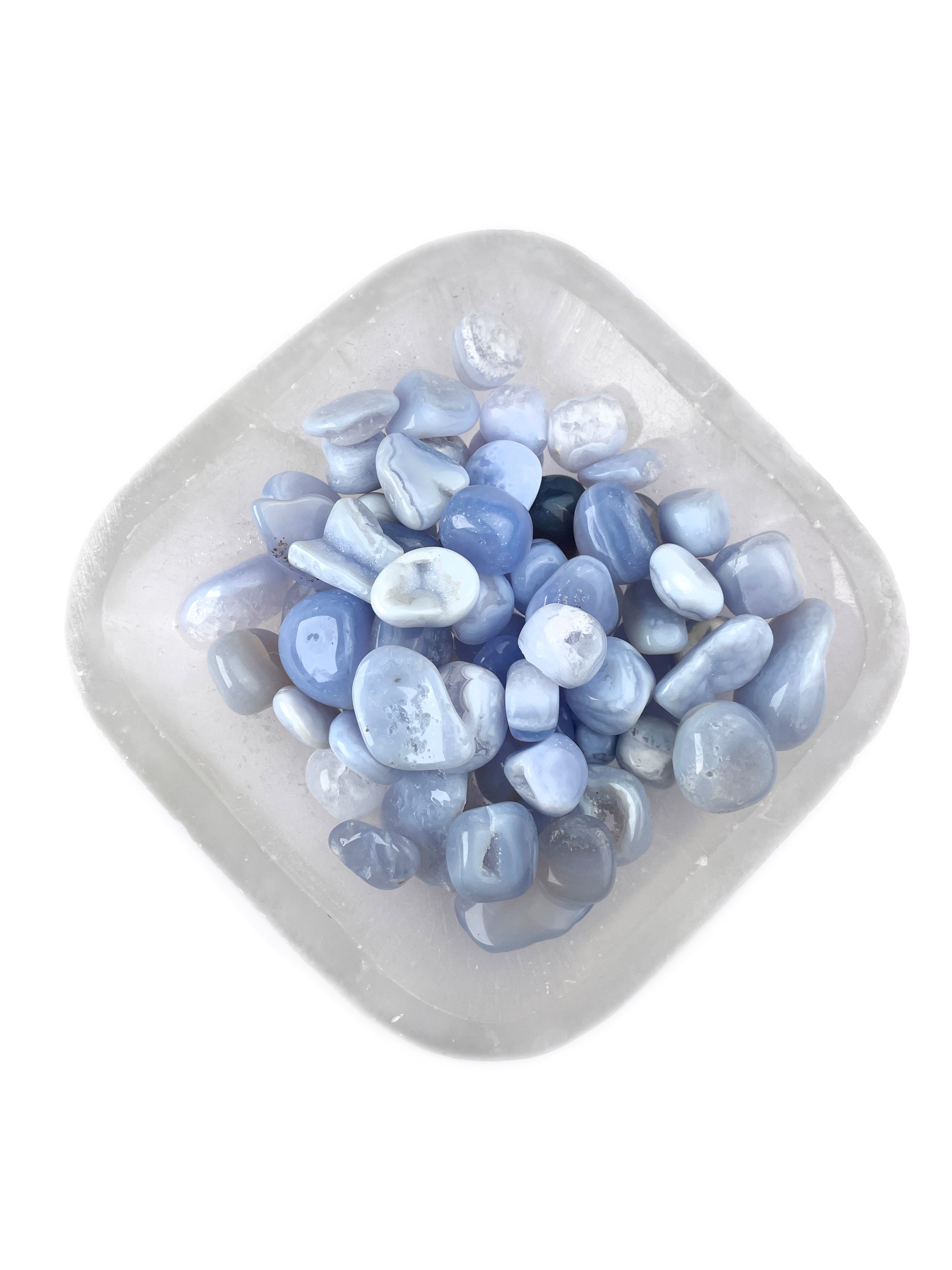 Blue Chalcedony Tumbled Crystals | Gentle Communication