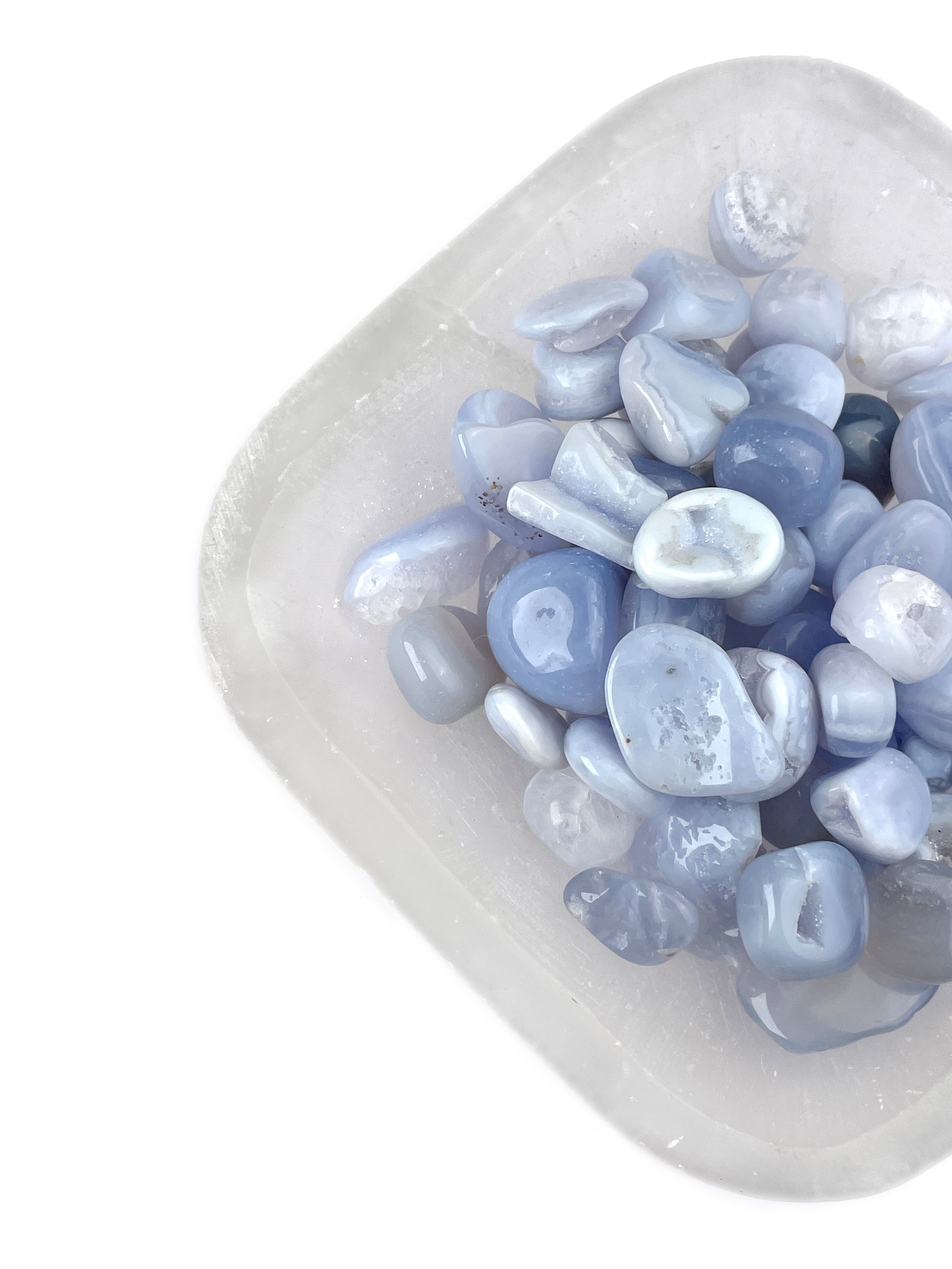 Blue Chalcedony Tumbled Crystals | Gentle Communication