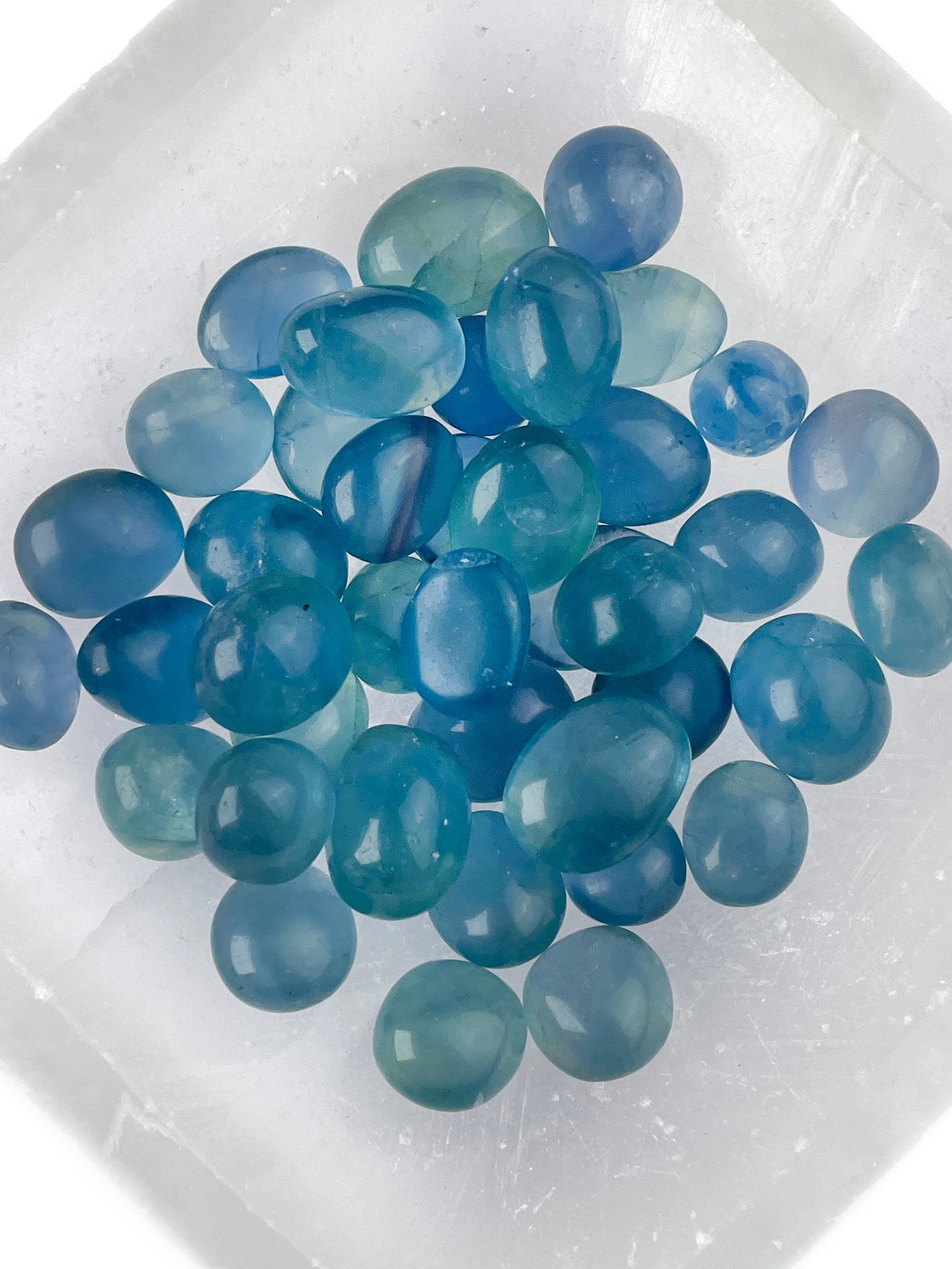 Blue Fluorite Tumbled Crystals | Clear Vision