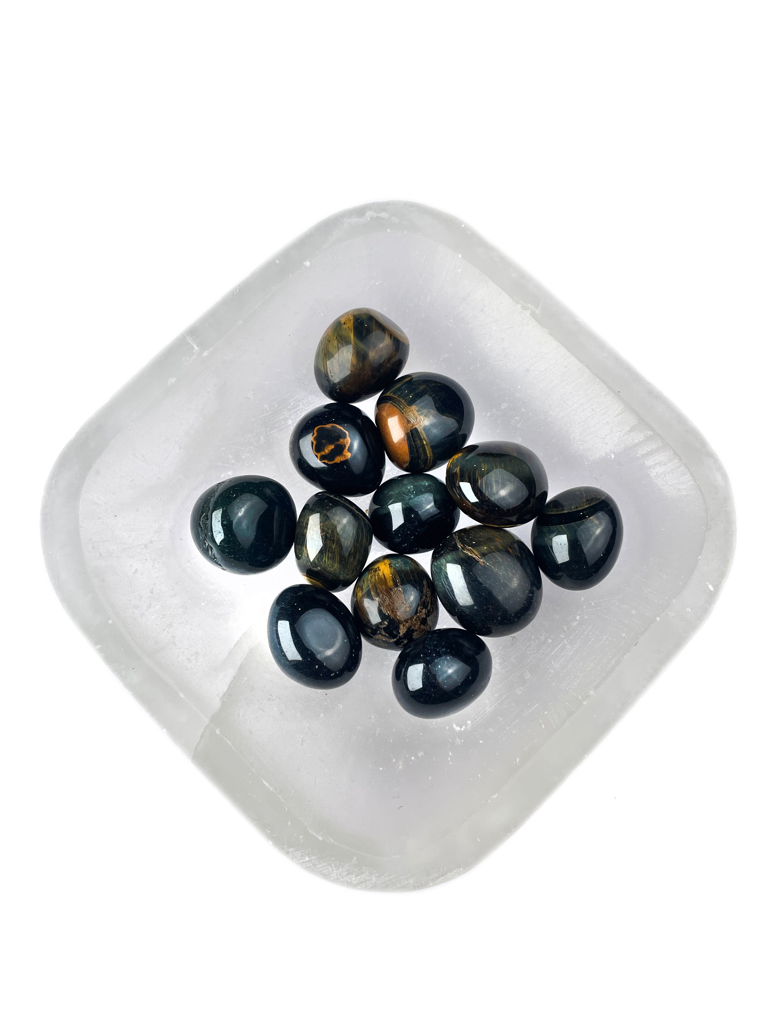 Blue Tiger's Eye Tumbled Crystals | Soothing Vision