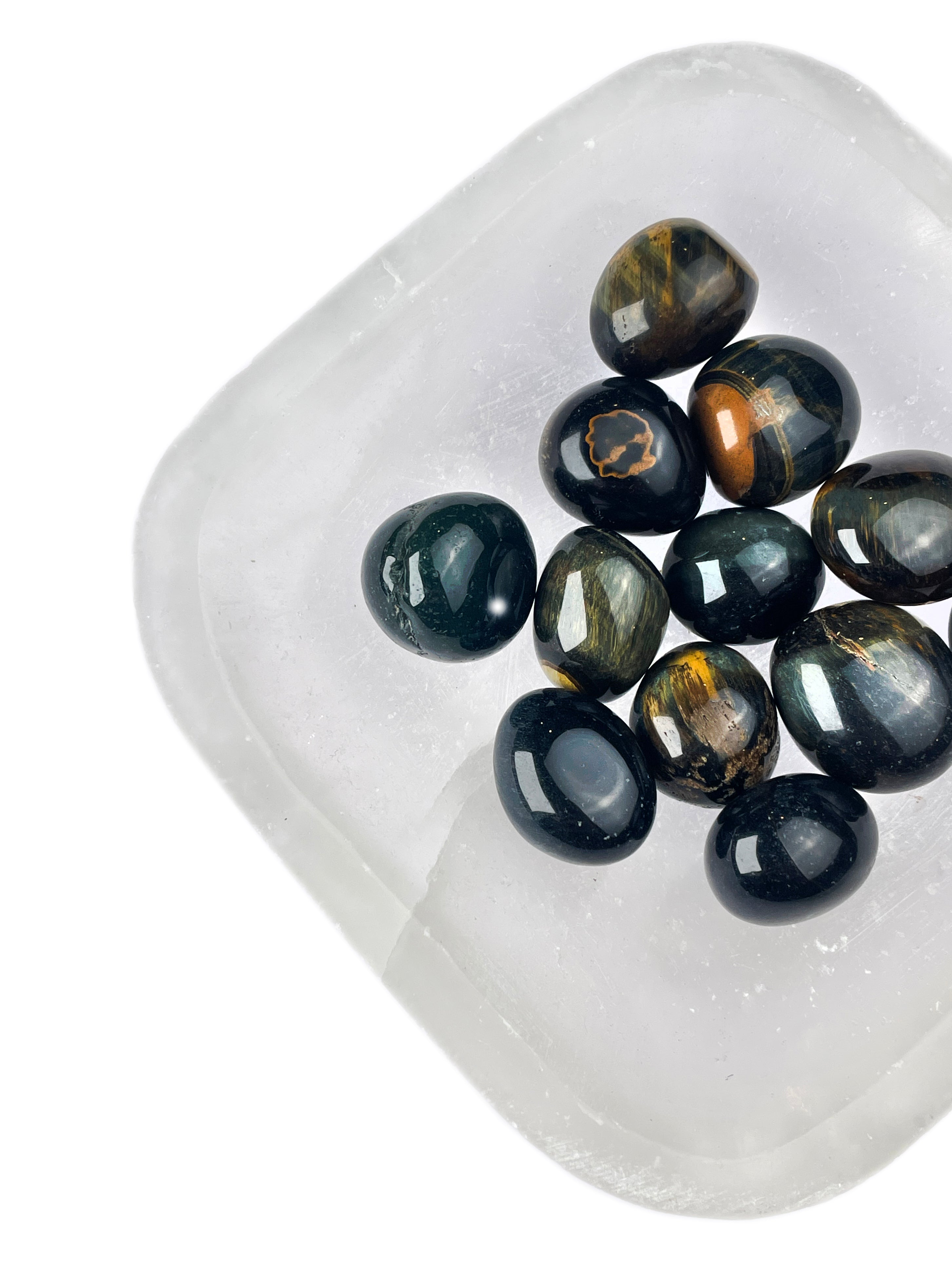 Blue Tiger's Eye Tumbled Crystals | Soothing Vision
