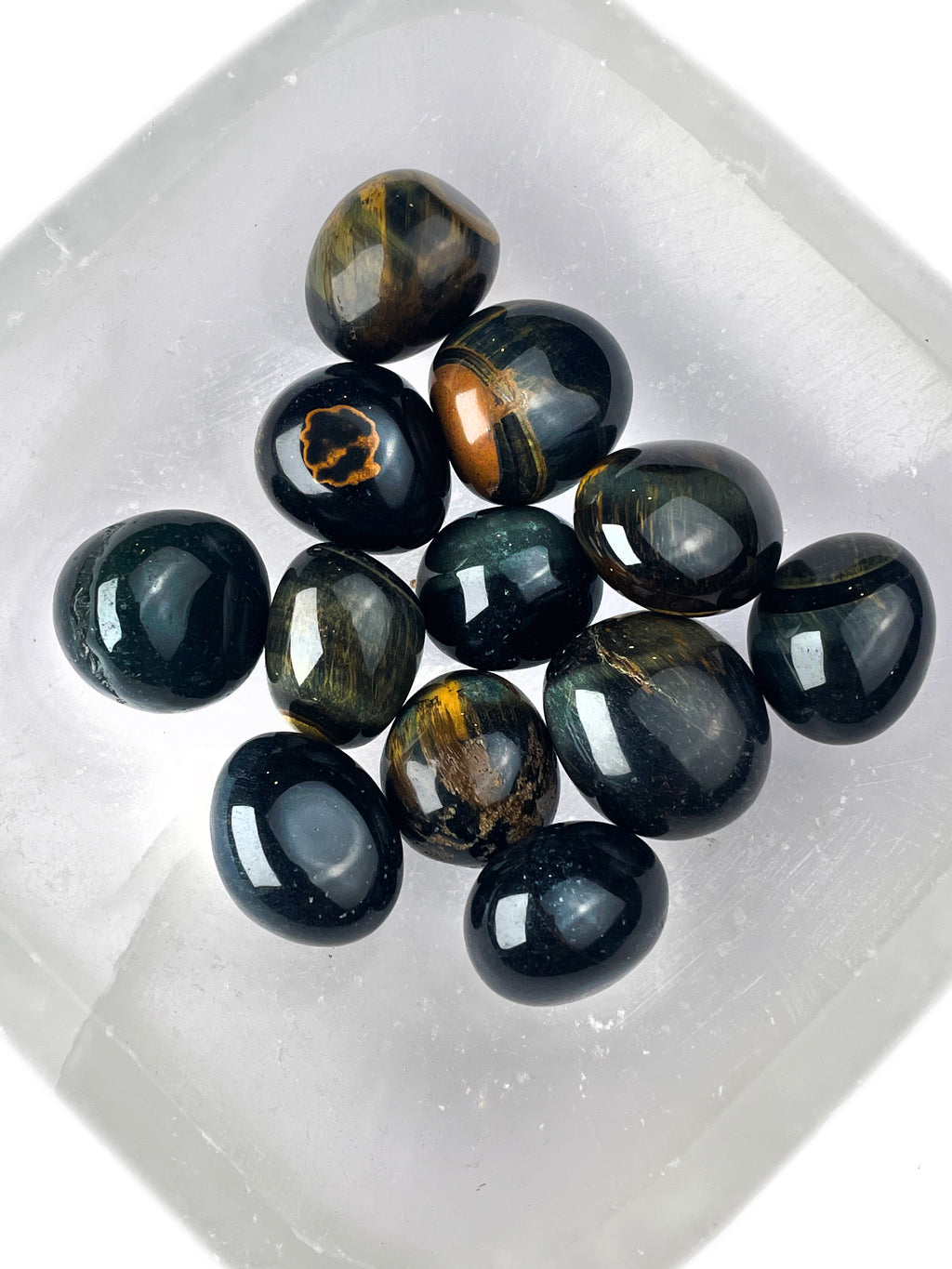 Blue Tiger's Eye Tumbled Crystals | Soothing Vision