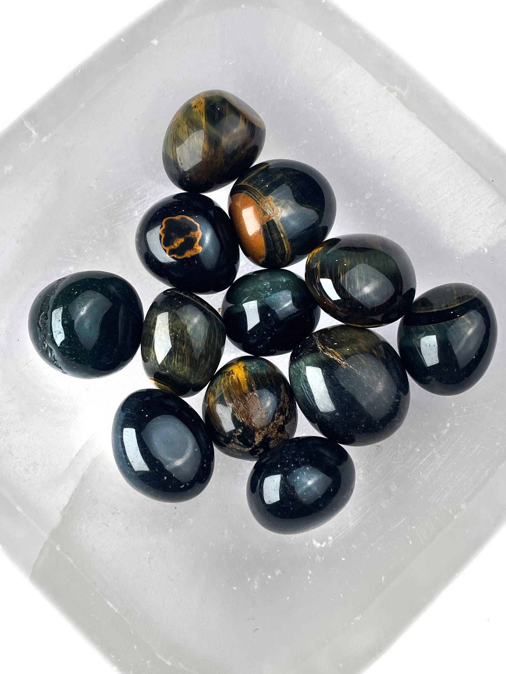 Blue Tiger's Eye Tumbled Crystals | Soothing Vision