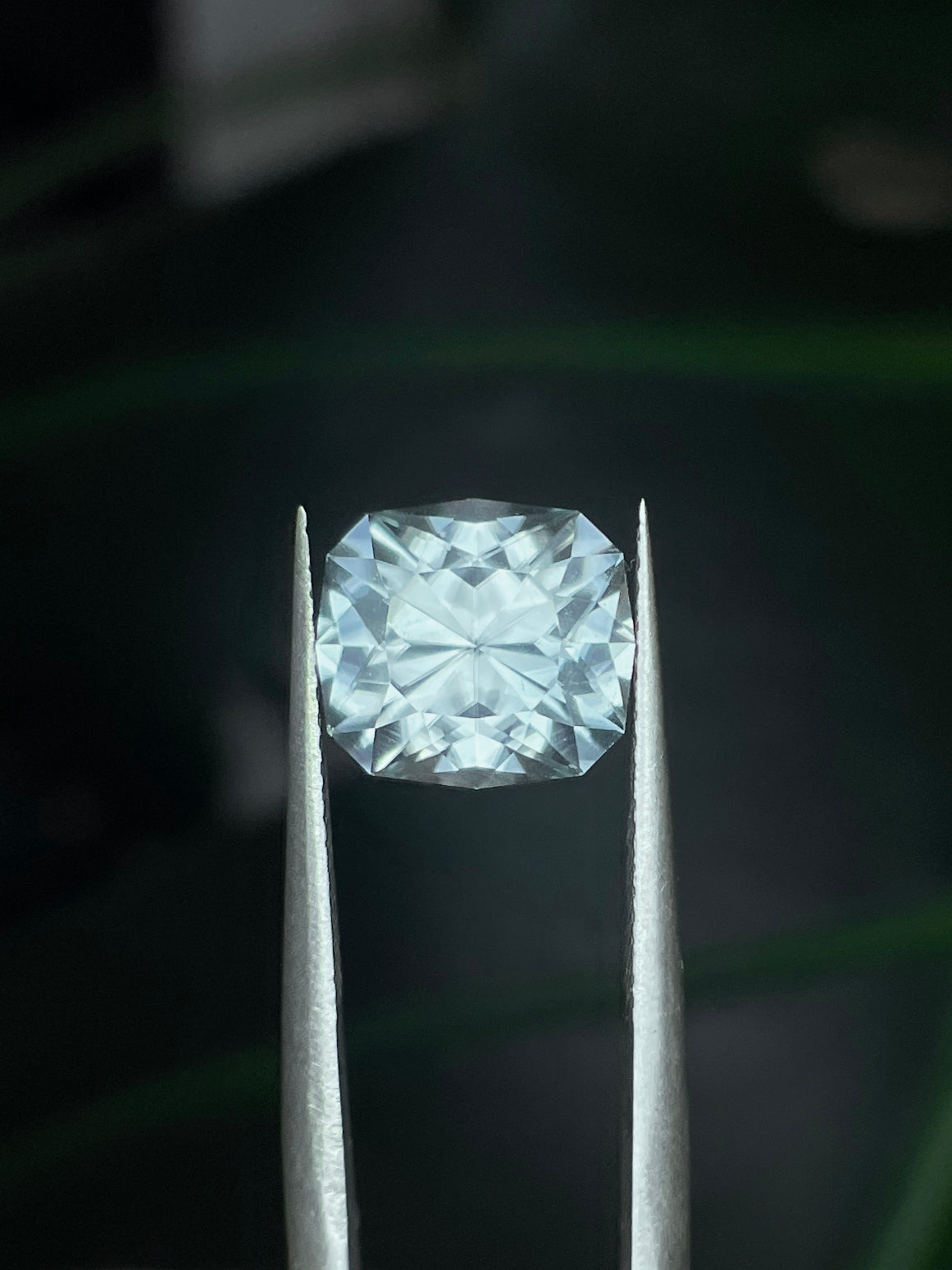 3.92 Carat Blue Zircon, Loose Gemstone, Sky Blue, Antique Cushion, Rectangular Cut