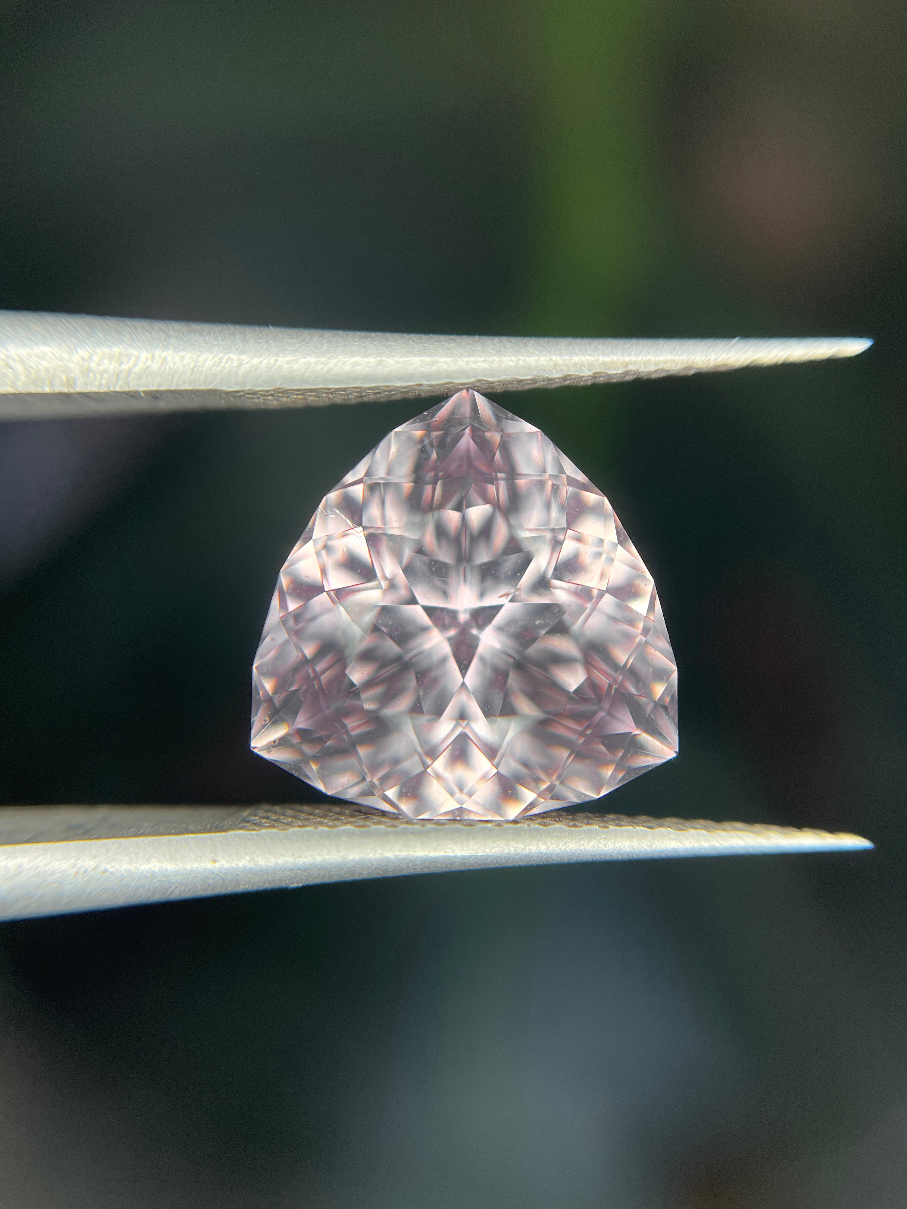 4.00 Carat Pink Morganite, Loose Gemstone, Portuguese Cut, Cushion Trillion