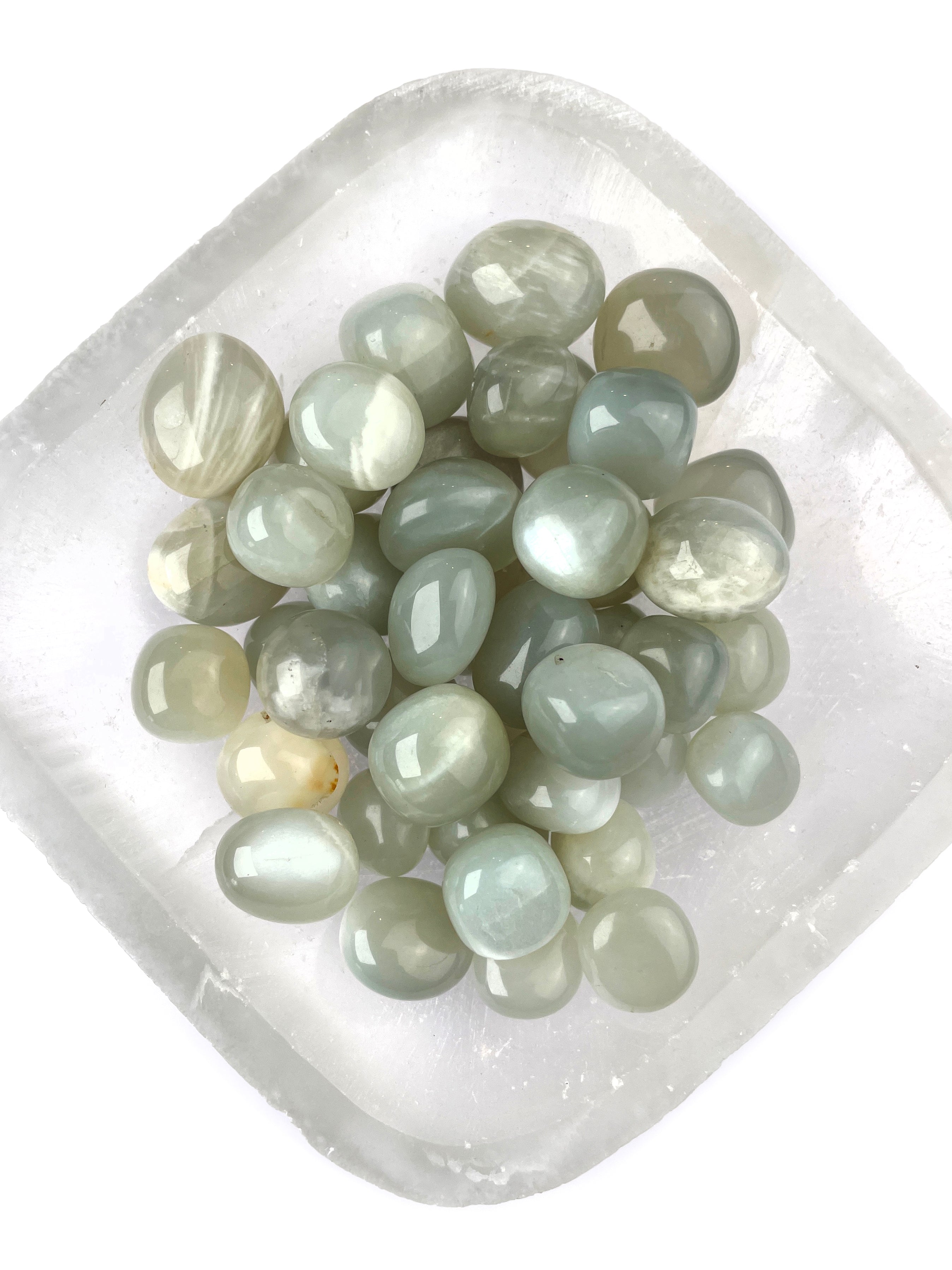 Green Moonstone Tumbled Crystals