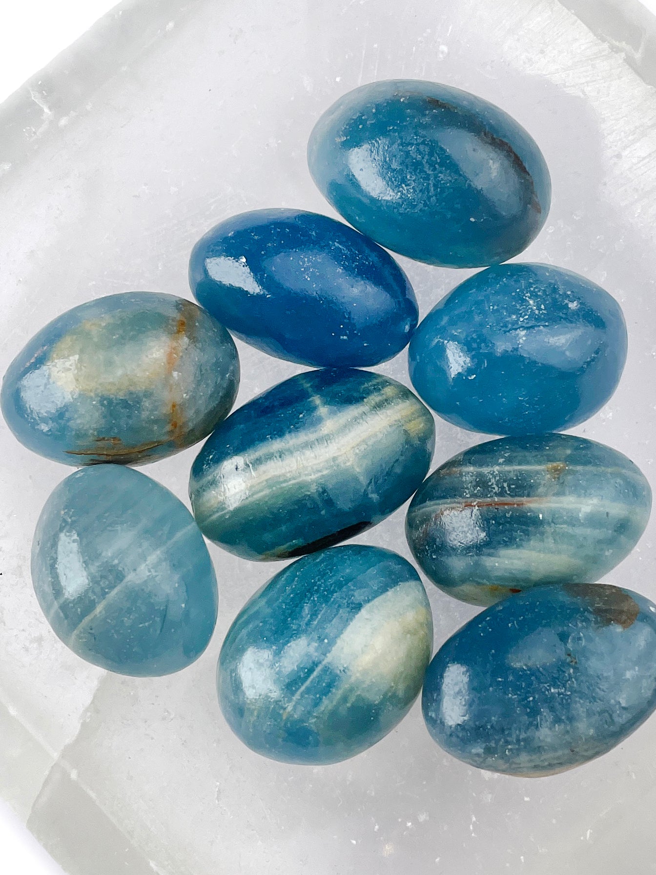 Lemurian Aquatine Calcite Tumbled Crystals | Oceanic Wisdom