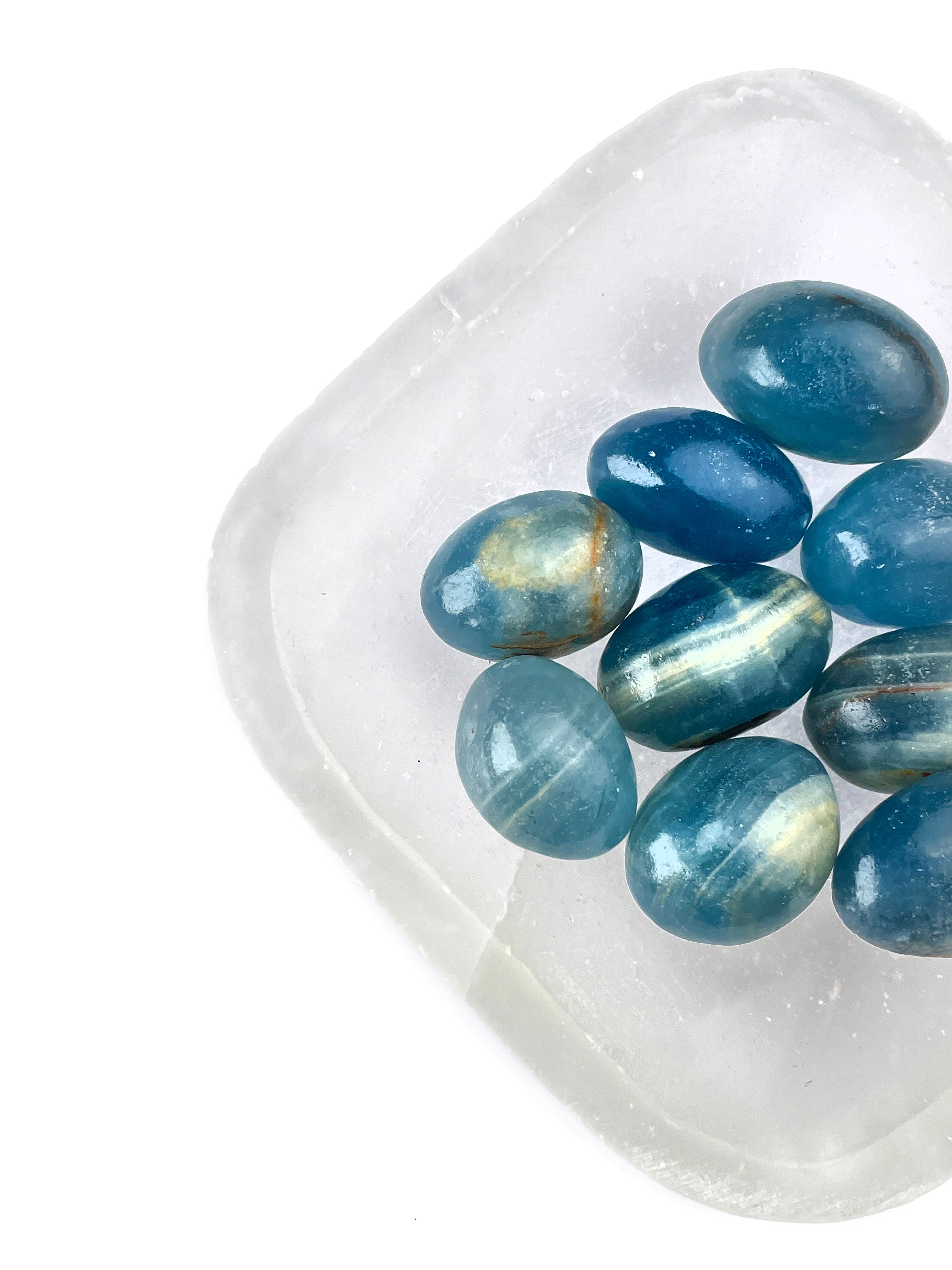 Lemurian Aquatine Calcite Tumbled Crystals | Oceanic Wisdom
