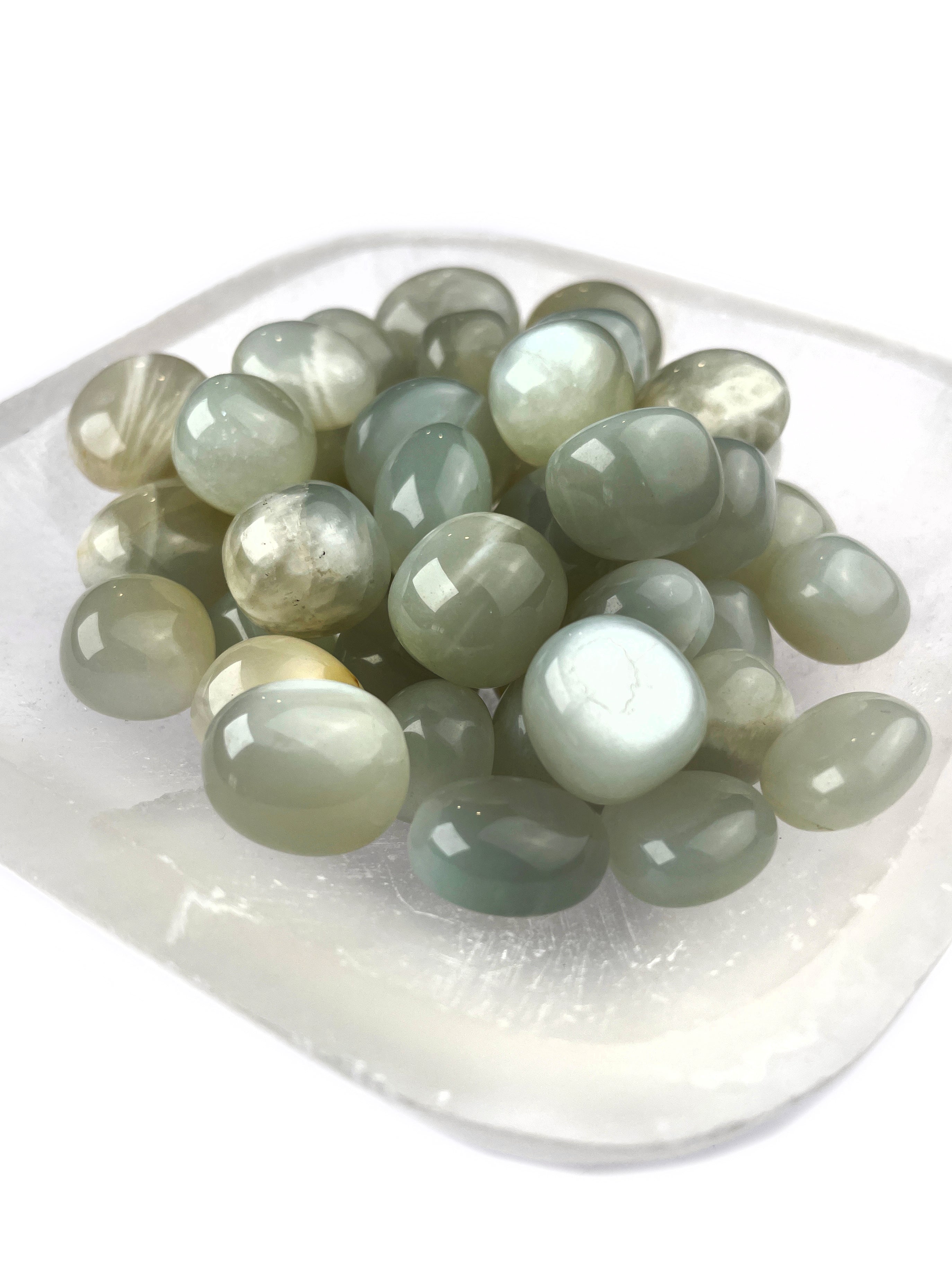 Green Moonstone Tumbled Crystals
