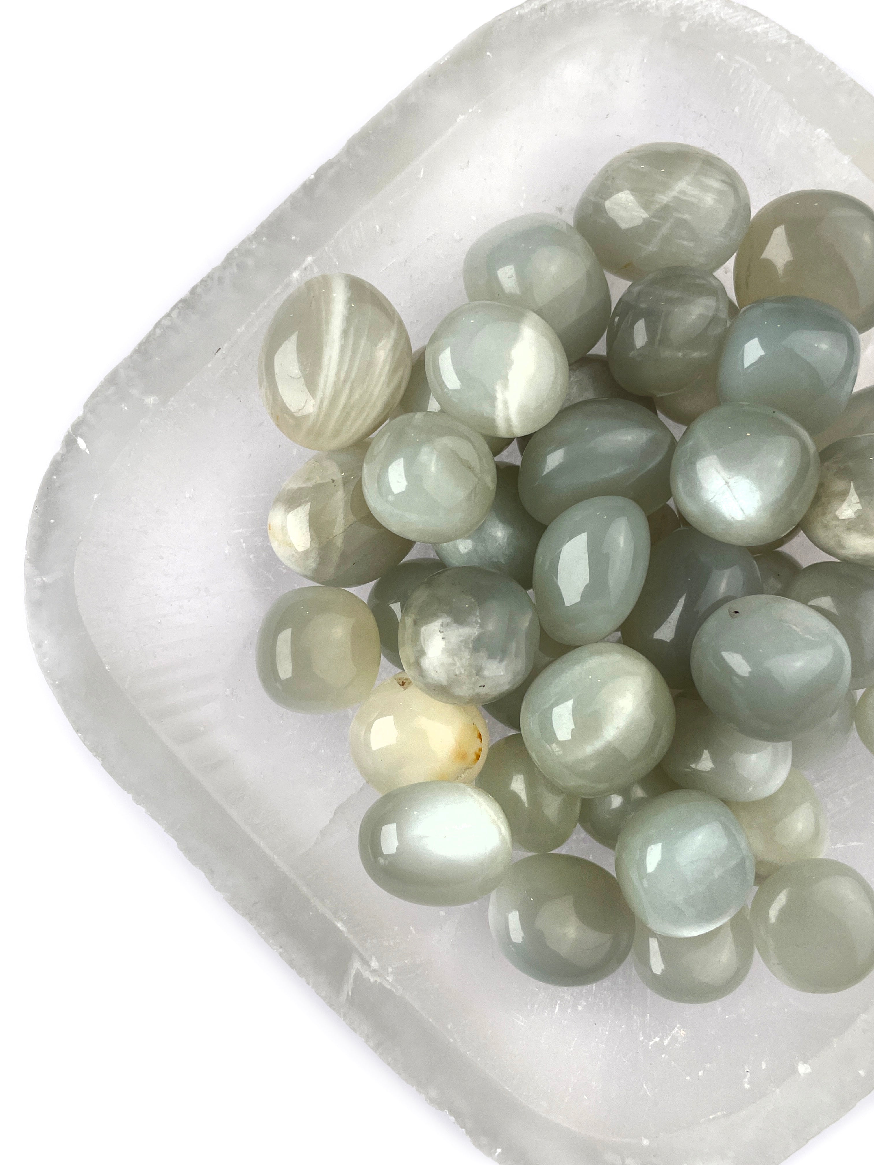 Green Moonstone Tumbled Crystals