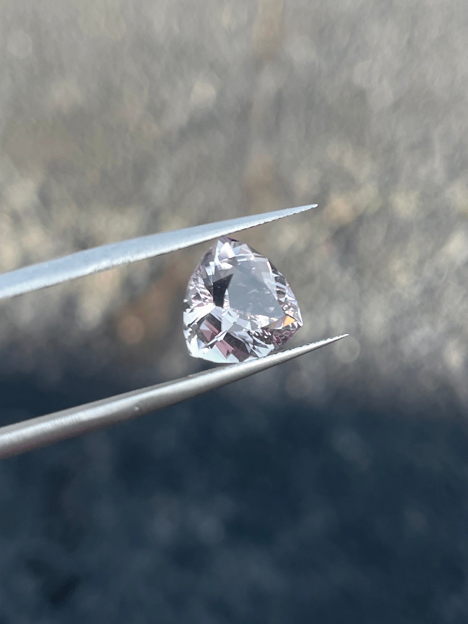 4.00 Carat Pink Morganite, Loose Gemstone, Portuguese Cut, Cushion Trillion