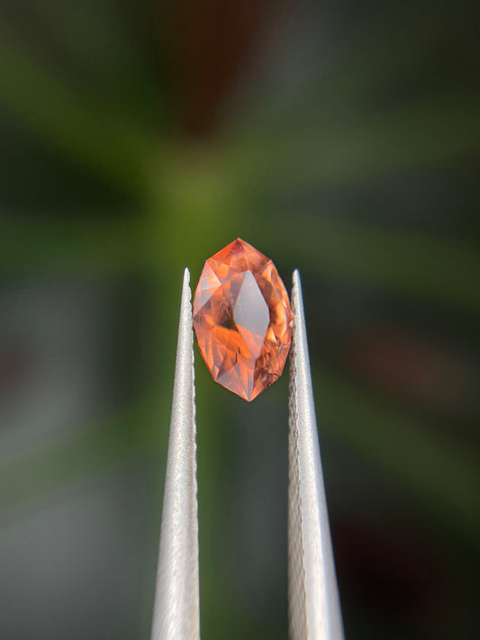 0.66 Carat Orange Tourmaline, Loose Gemstone, Fiery Orange, Marquise Cut, Mined in Tanzania