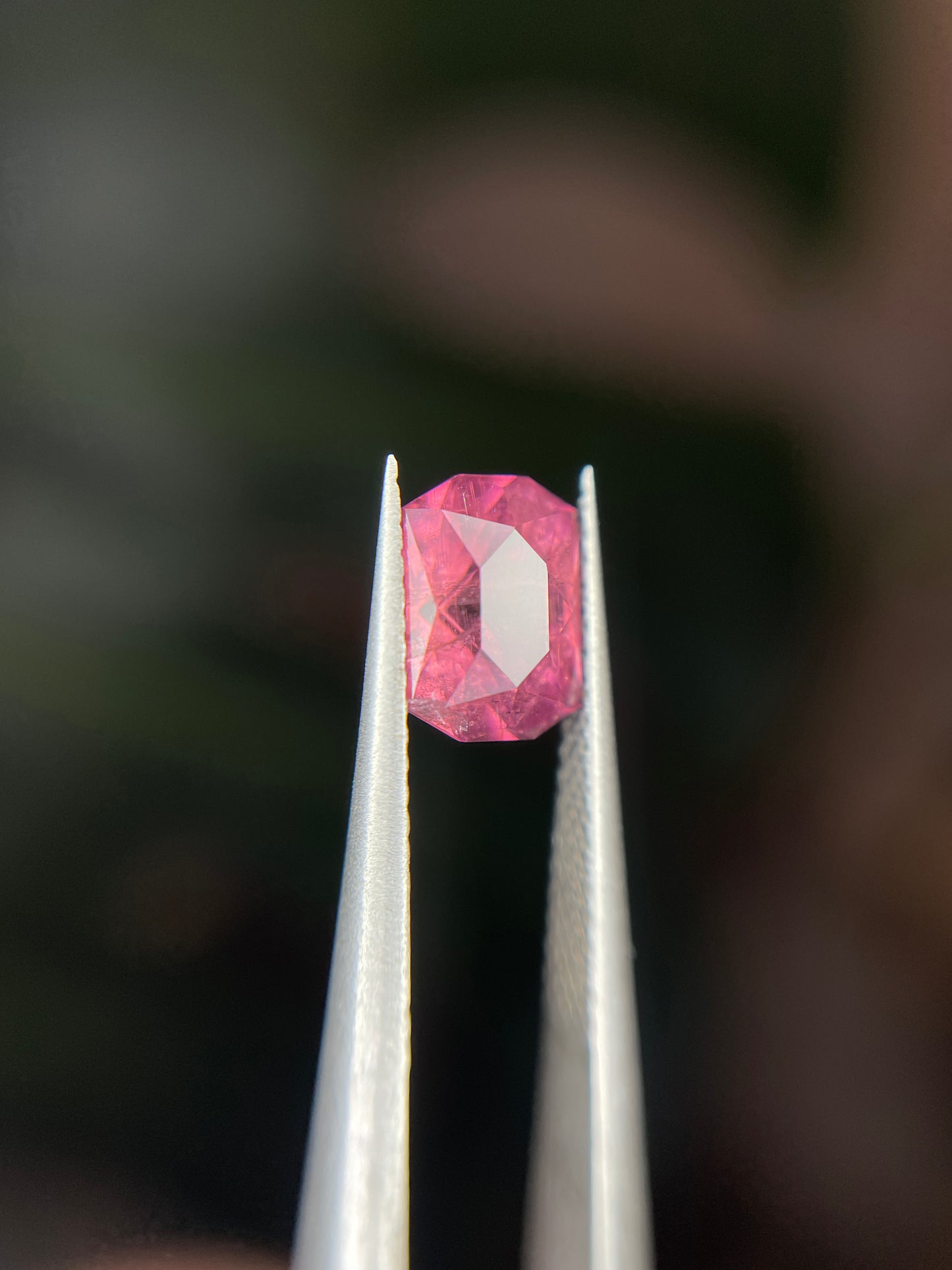 1.20 Carat Pink Tourmaline, Loose Gemstone, Sunset-Pink, Brilliant-Rectangle Cut, Mined in Tanzania