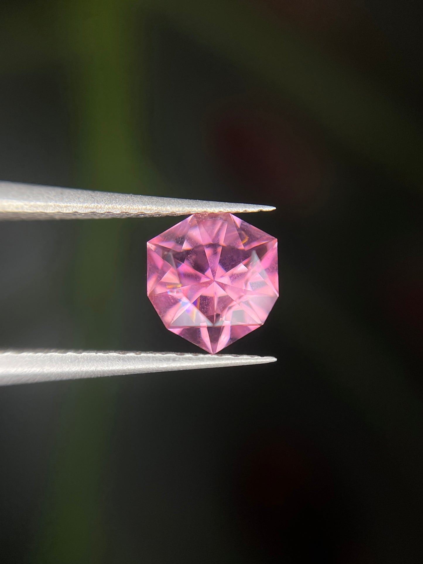 0.83 Pink Tourmaline, Loose Gemstone, Sunset-Pink, Cushion Trillion, Mined in Tanzania