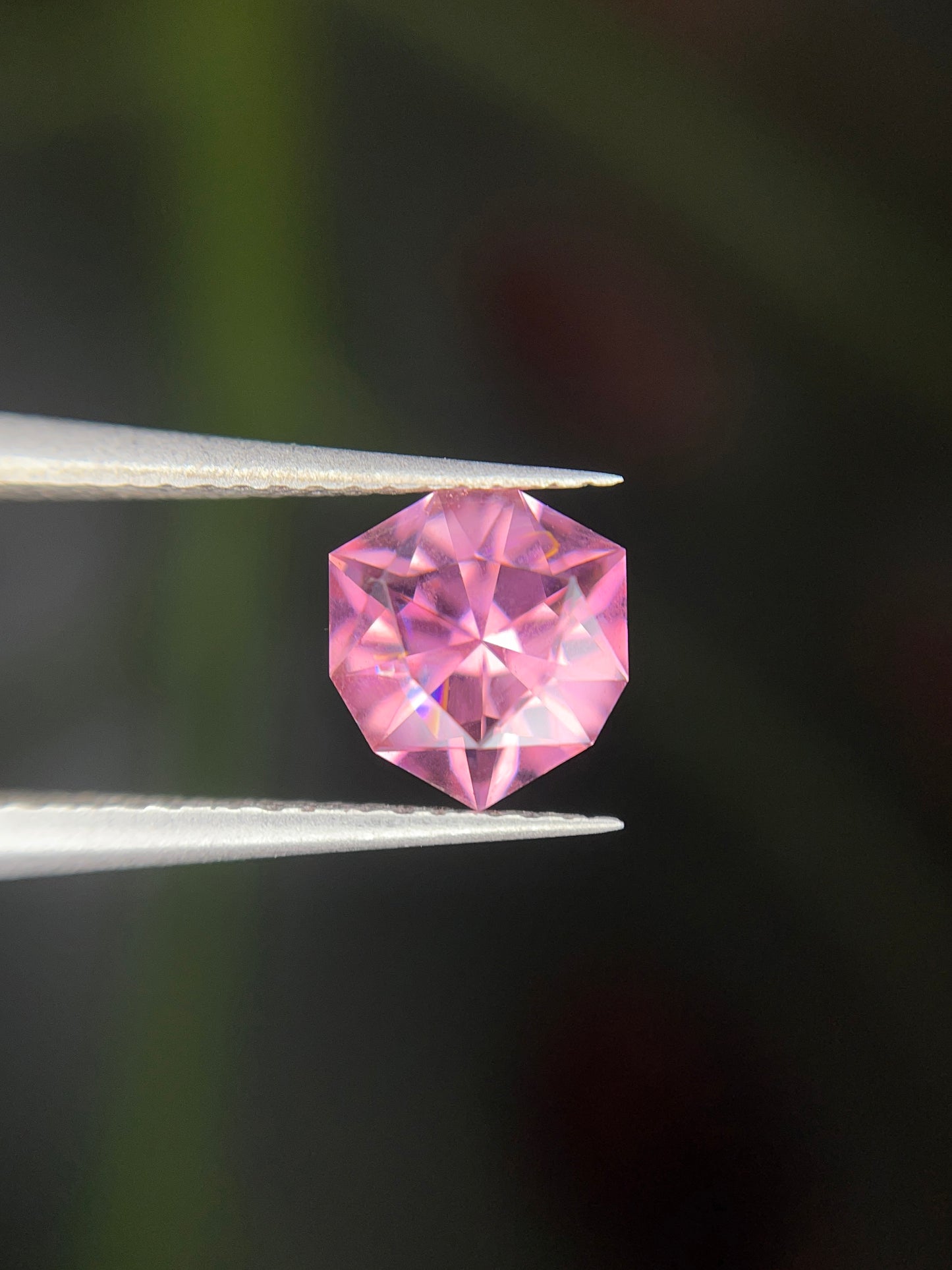 0.83 Pink Tourmaline, Loose Gemstone, Sunset-Pink, Cushion Trillion, Mined in Tanzania