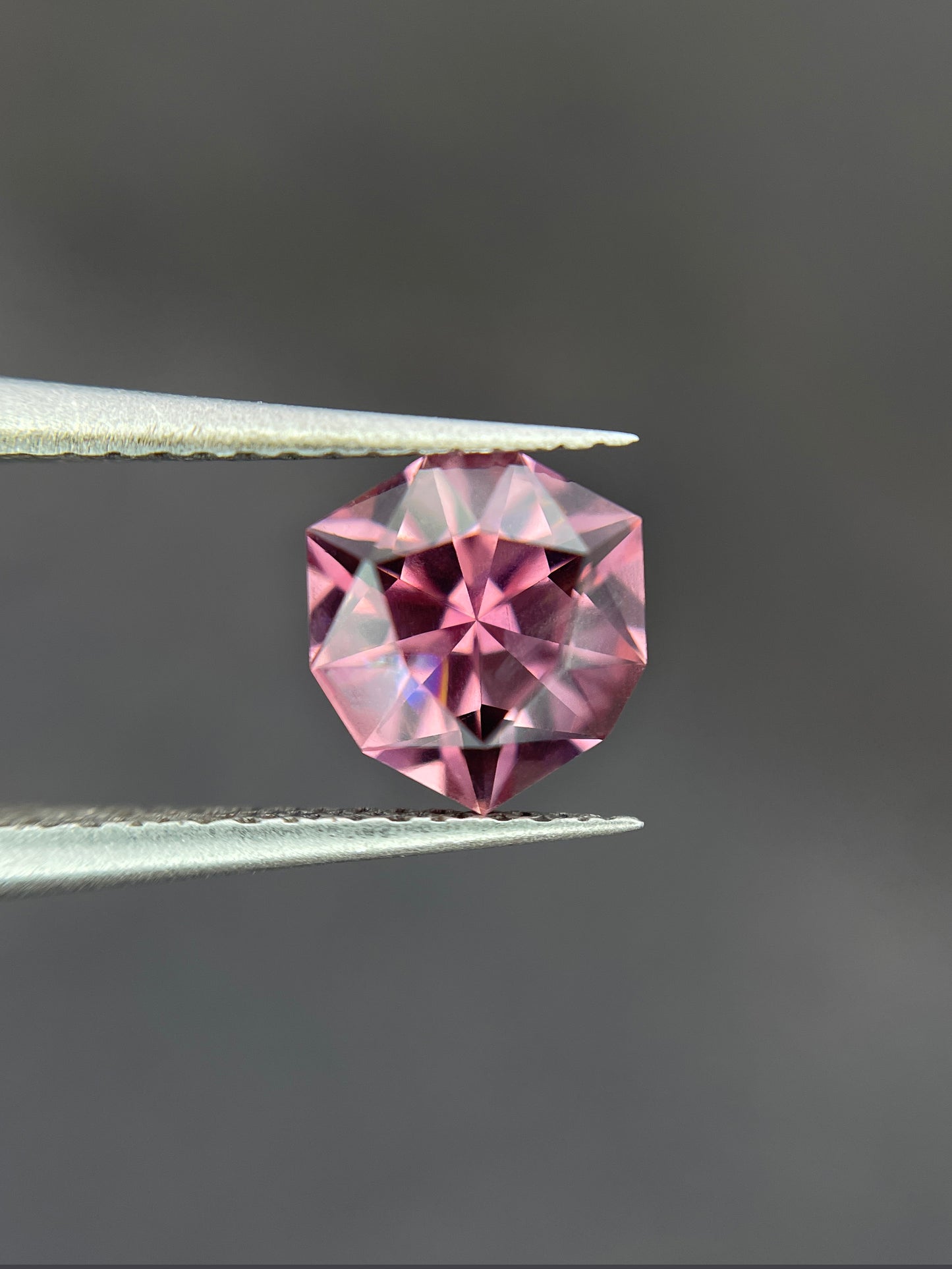 0.83 Pink Tourmaline, Loose Gemstone, Sunset-Pink, Cushion Trillion, Mined in Tanzania
