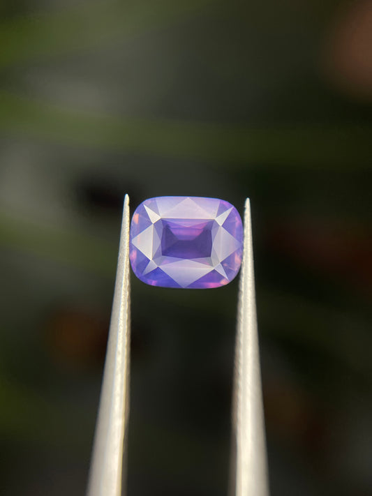 1.5 Carat Purple Sapphire, Loose Gemstone, Pinkish-Purple, Cushion Rectangle, Mined in Sri Lanka