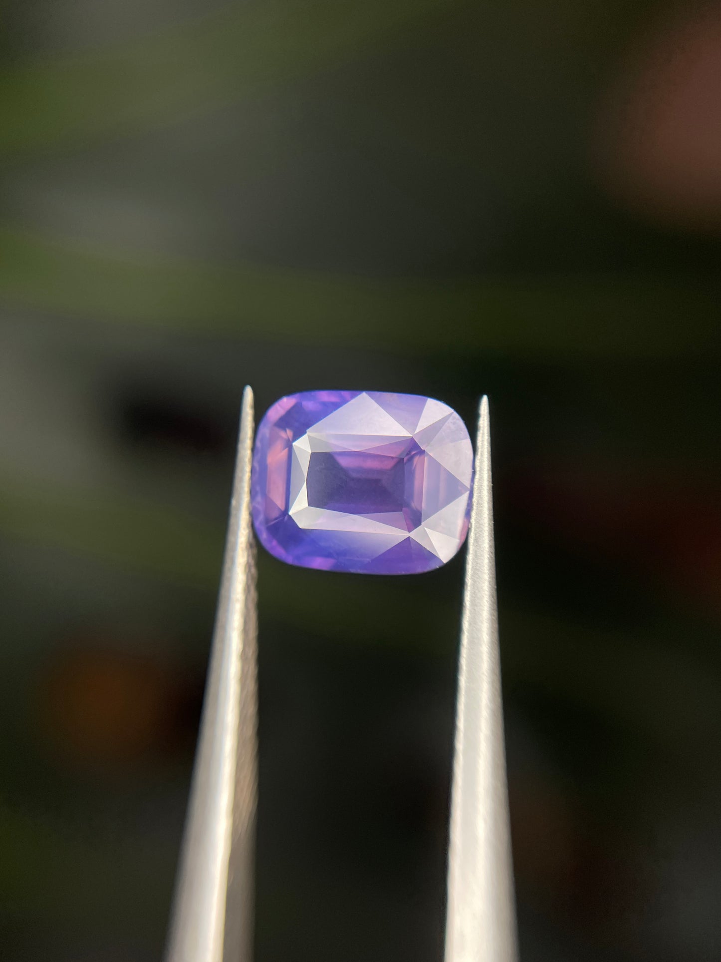 1.5 Carat Purple Sapphire, Loose Gemstone, Pinkish-Purple, Cushion Rectangle, Mined in Sri Lanka