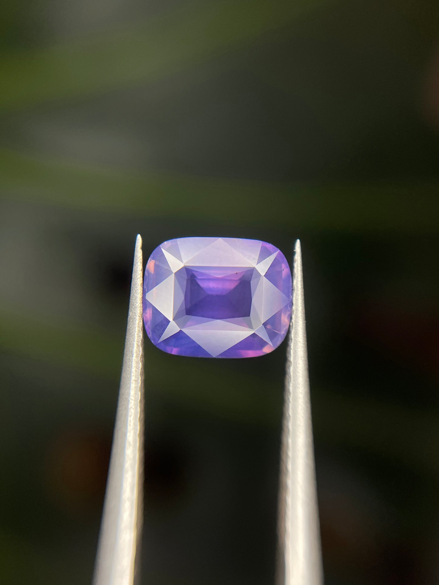 1.5 Carat Purple Sapphire, Loose Gemstone, Pinkish-Purple, Cushion Rectangle, Mined in Sri Lanka
