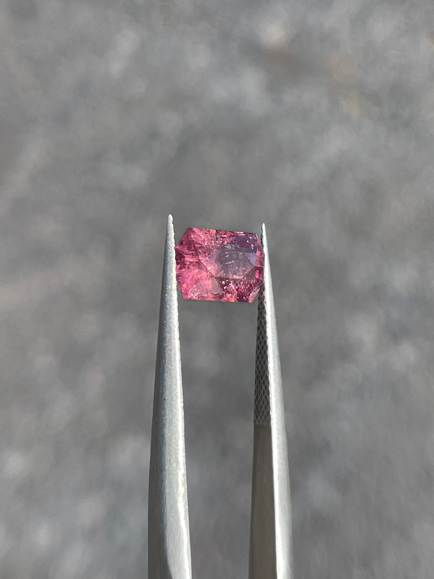 1.20 Carat Pink Tourmaline, Loose Gemstone, Sunset-Pink, Brilliant-Rectangle Cut, Mined in Tanzania