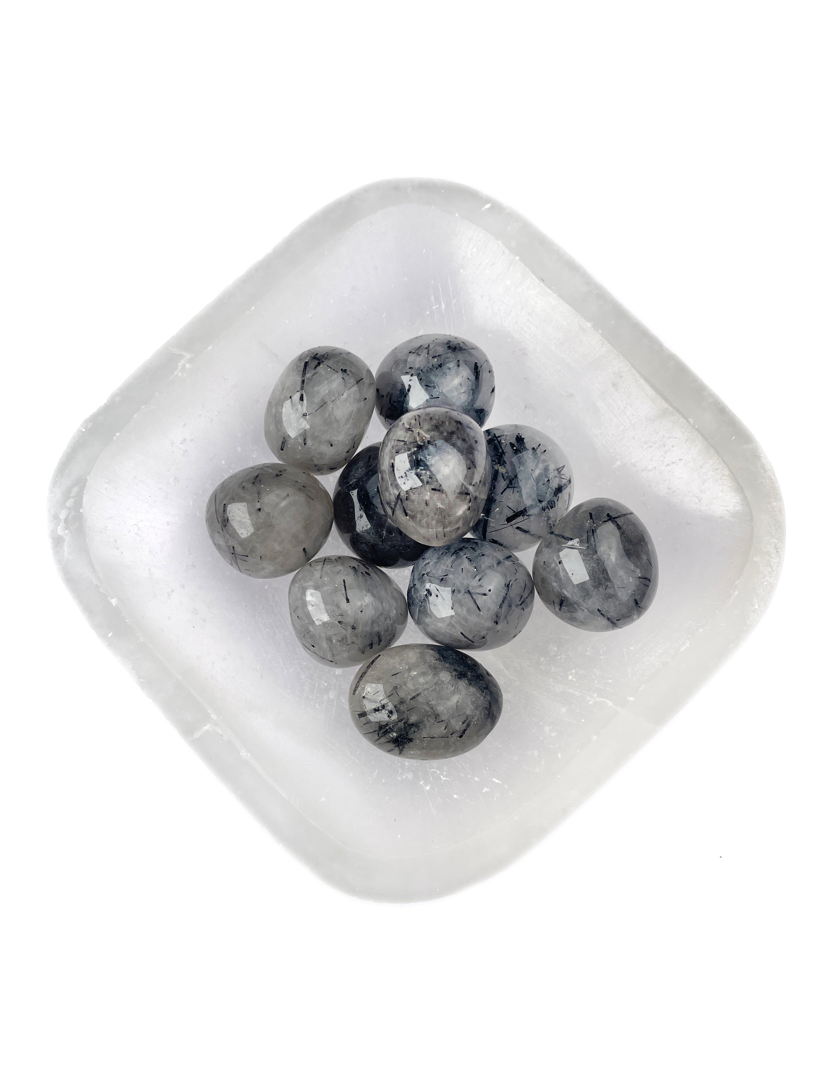 Tourmalinated Quartz Tumbled Crystals | Balanced Shield