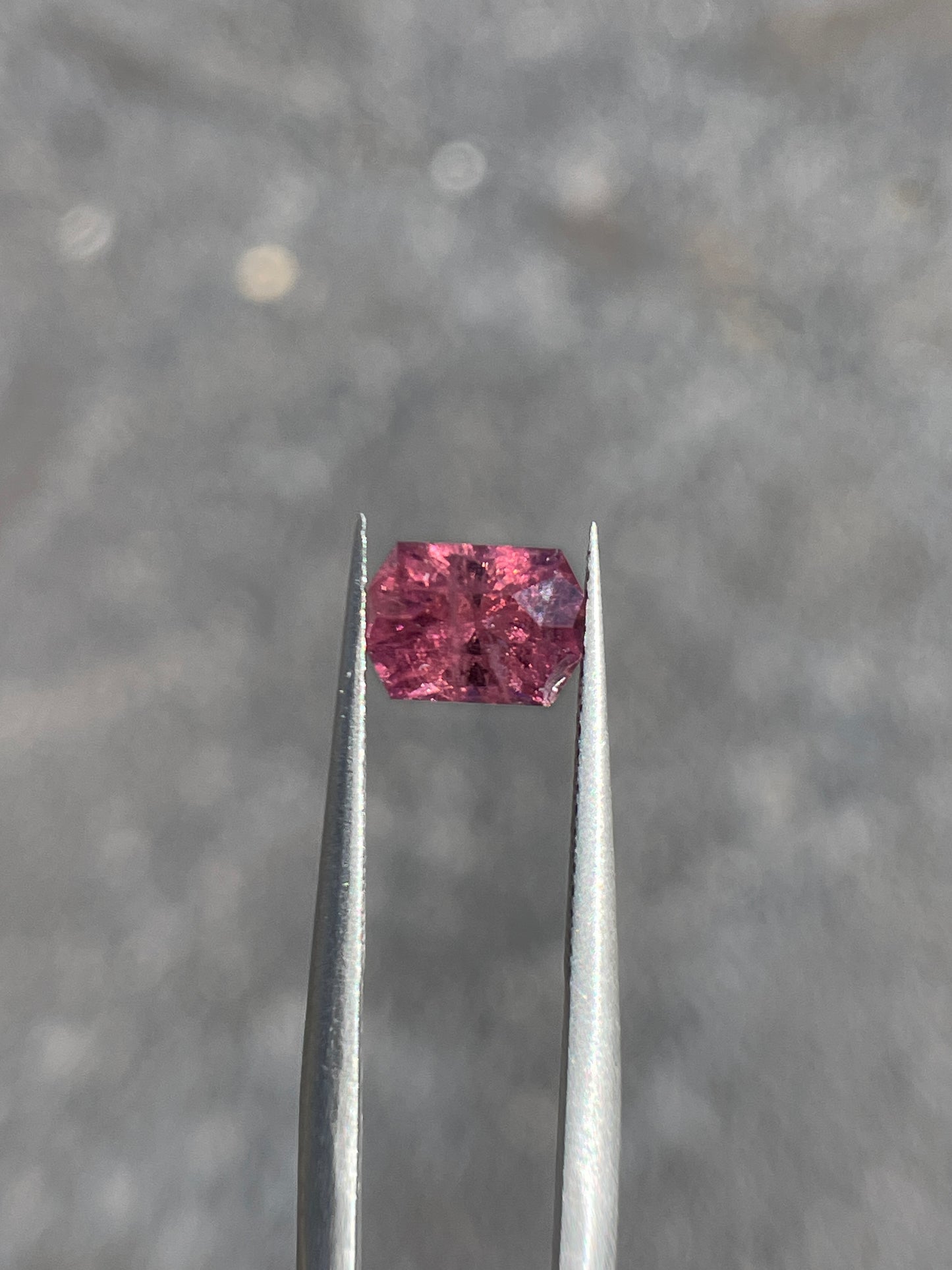 1.20 Carat Pink Tourmaline, Loose Gemstone, Sunset-Pink, Brilliant-Rectangle Cut, Mined in Tanzania